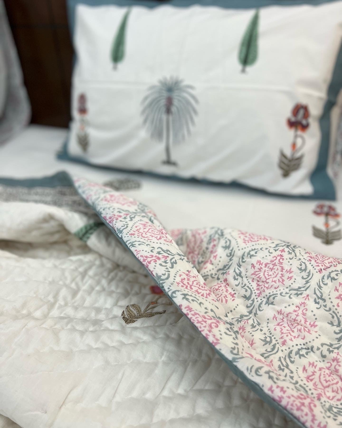 Reversible Hand Block Quilt | Harmony Haven