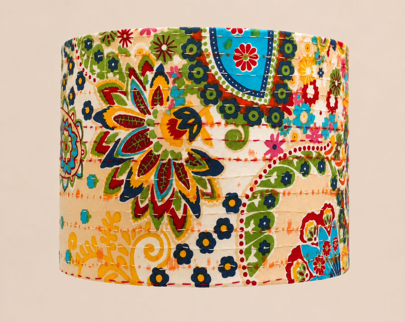 Lamp - Kantha | Shades of Yellow| White Base