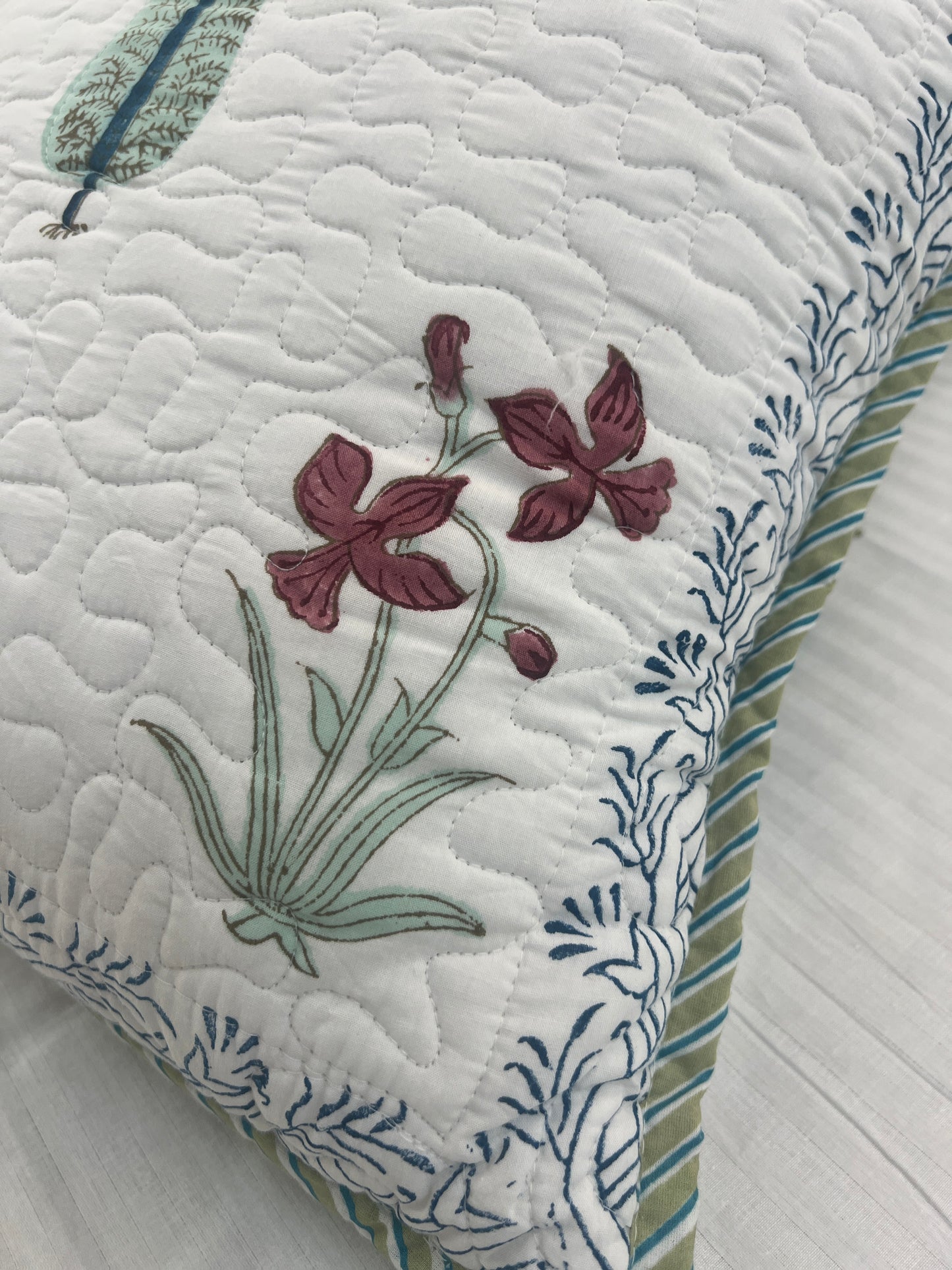 Pair | Quilted Cushion Cover | 16*16 Inches | Bloom Bliss