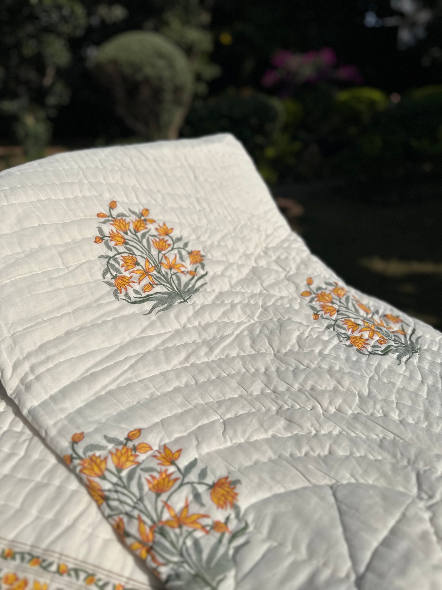 Reversible Hand Block Quilt | Jaipur Elegance