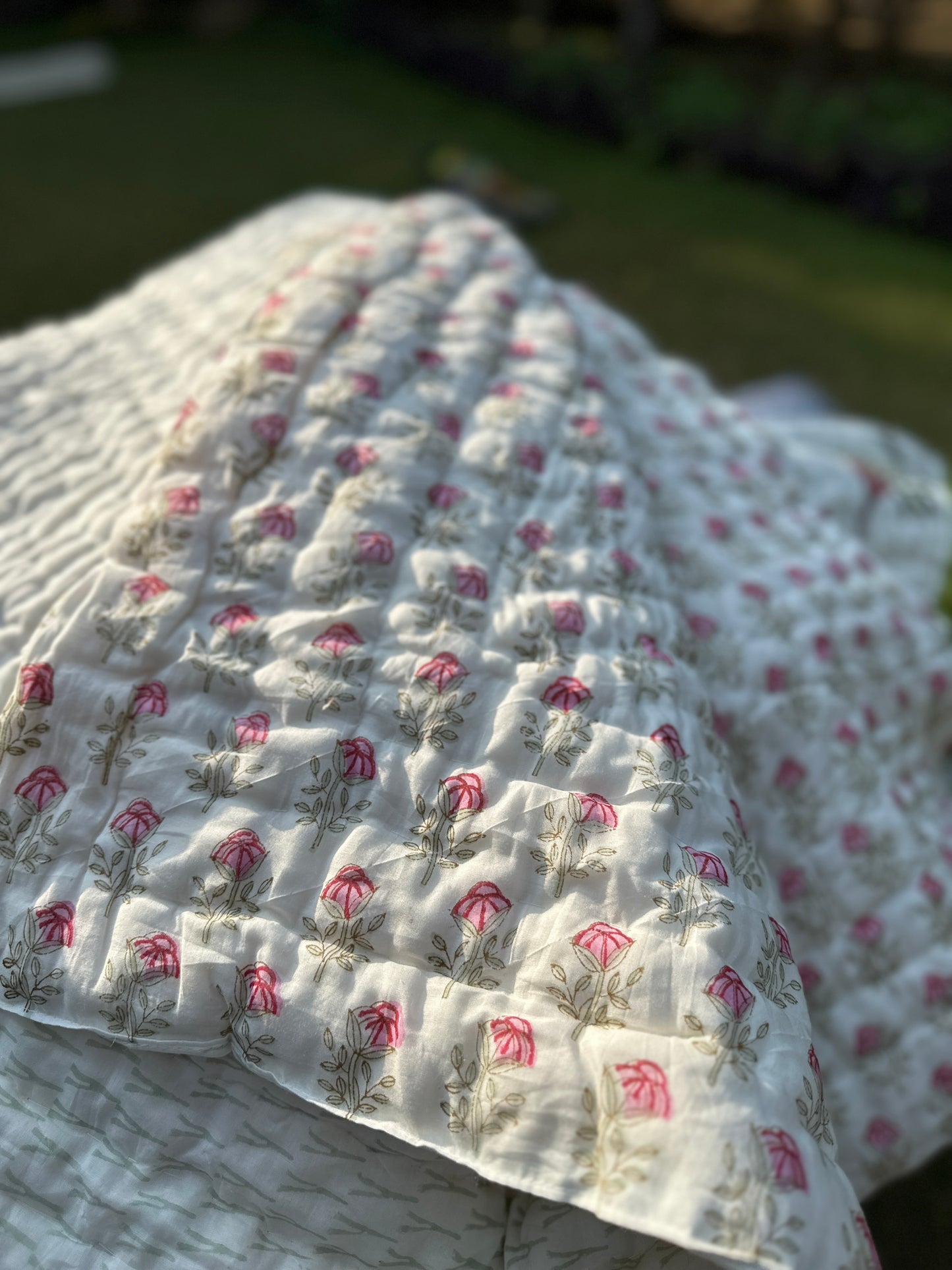 Reversible Hand Block Quilt | Moonlit Motifs