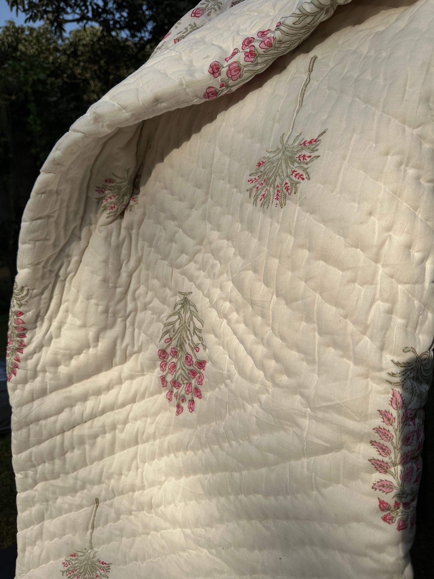 Reversible Hand Block Quilt | Moonlit Motifs