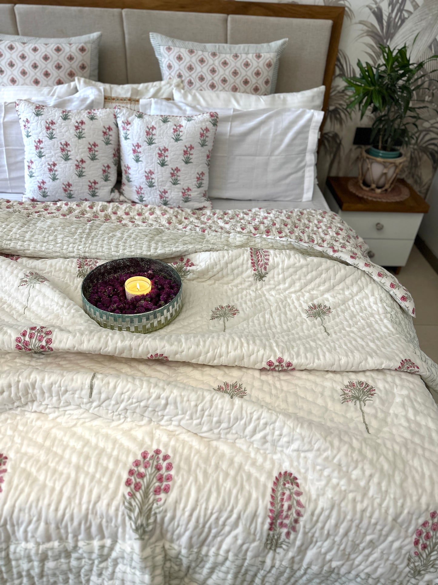 Reversible Hand Block Quilt | Moonlit Motifs
