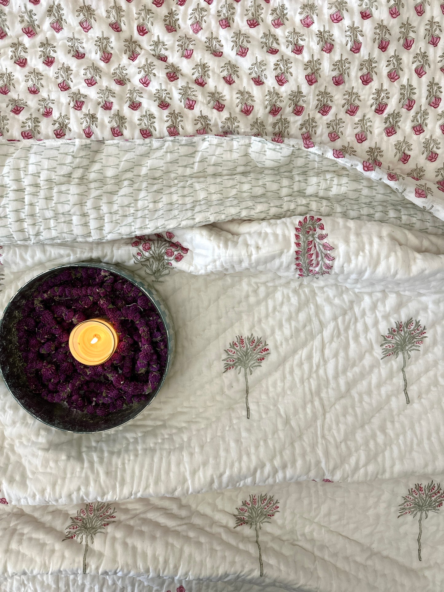 Reversible Hand Block Quilt | Moonlit Motifs