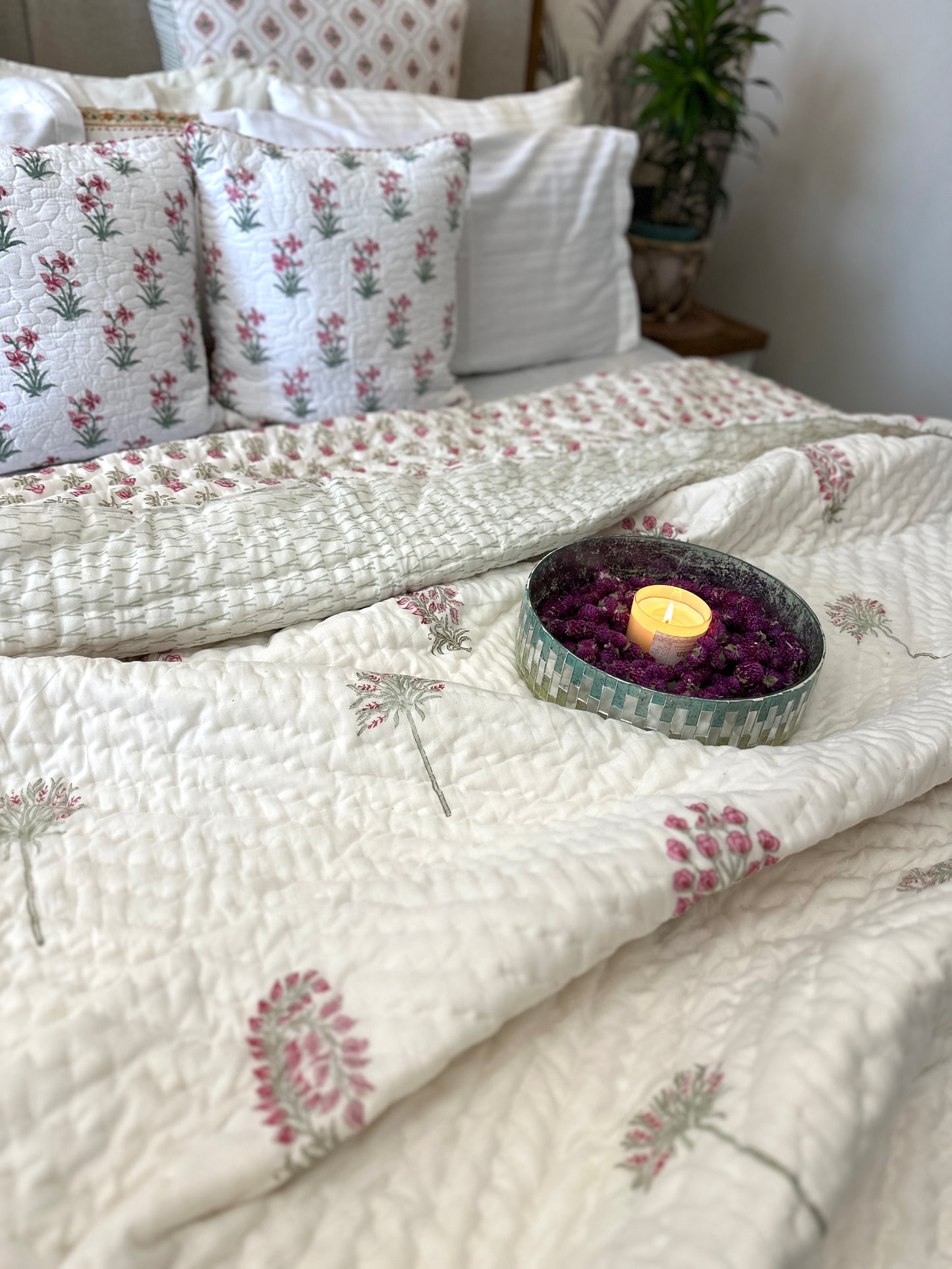 Reversible Hand Block Quilt | Moonlit Motifs