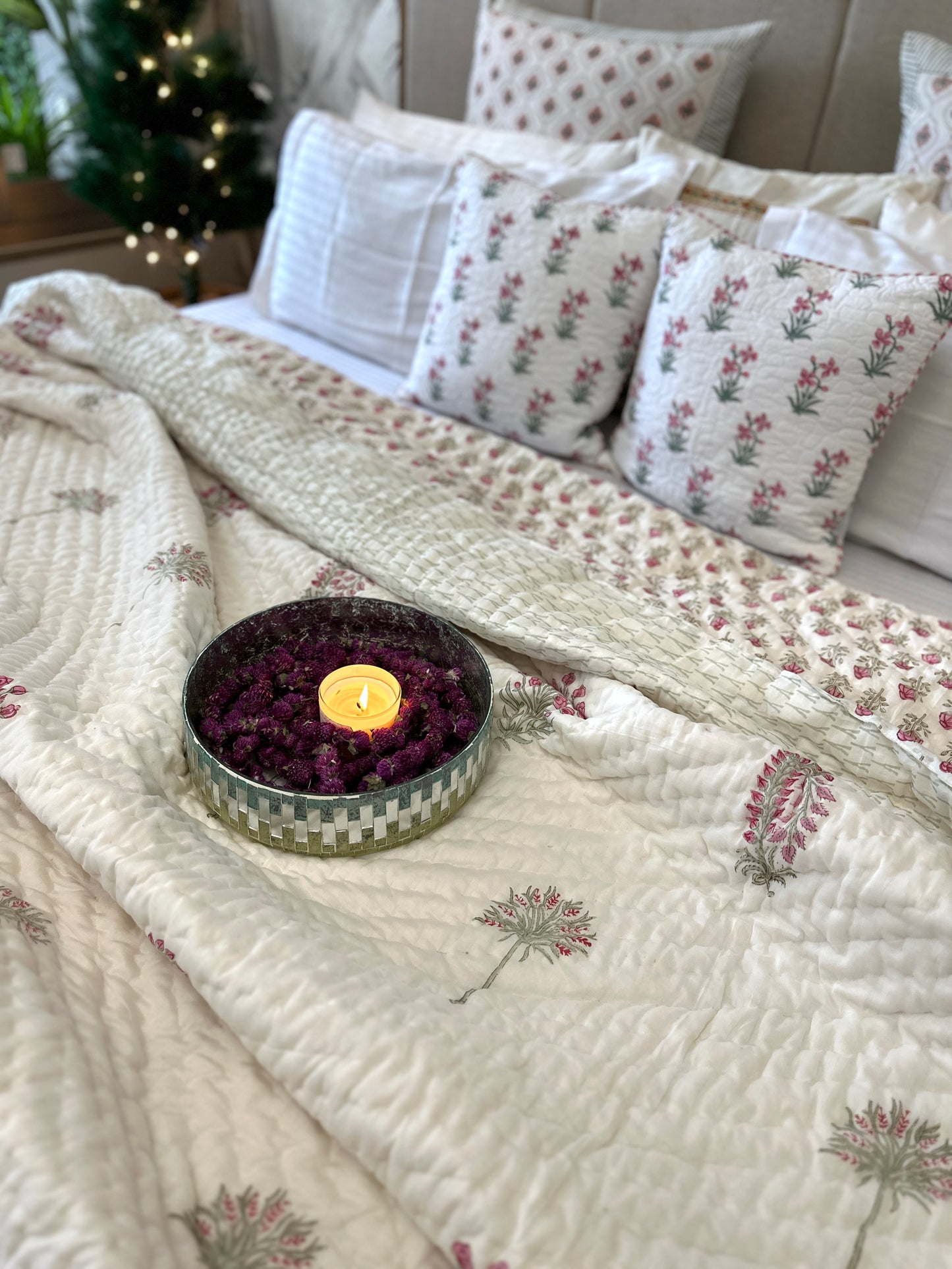 Reversible Hand Block Quilt | Moonlit Motifs