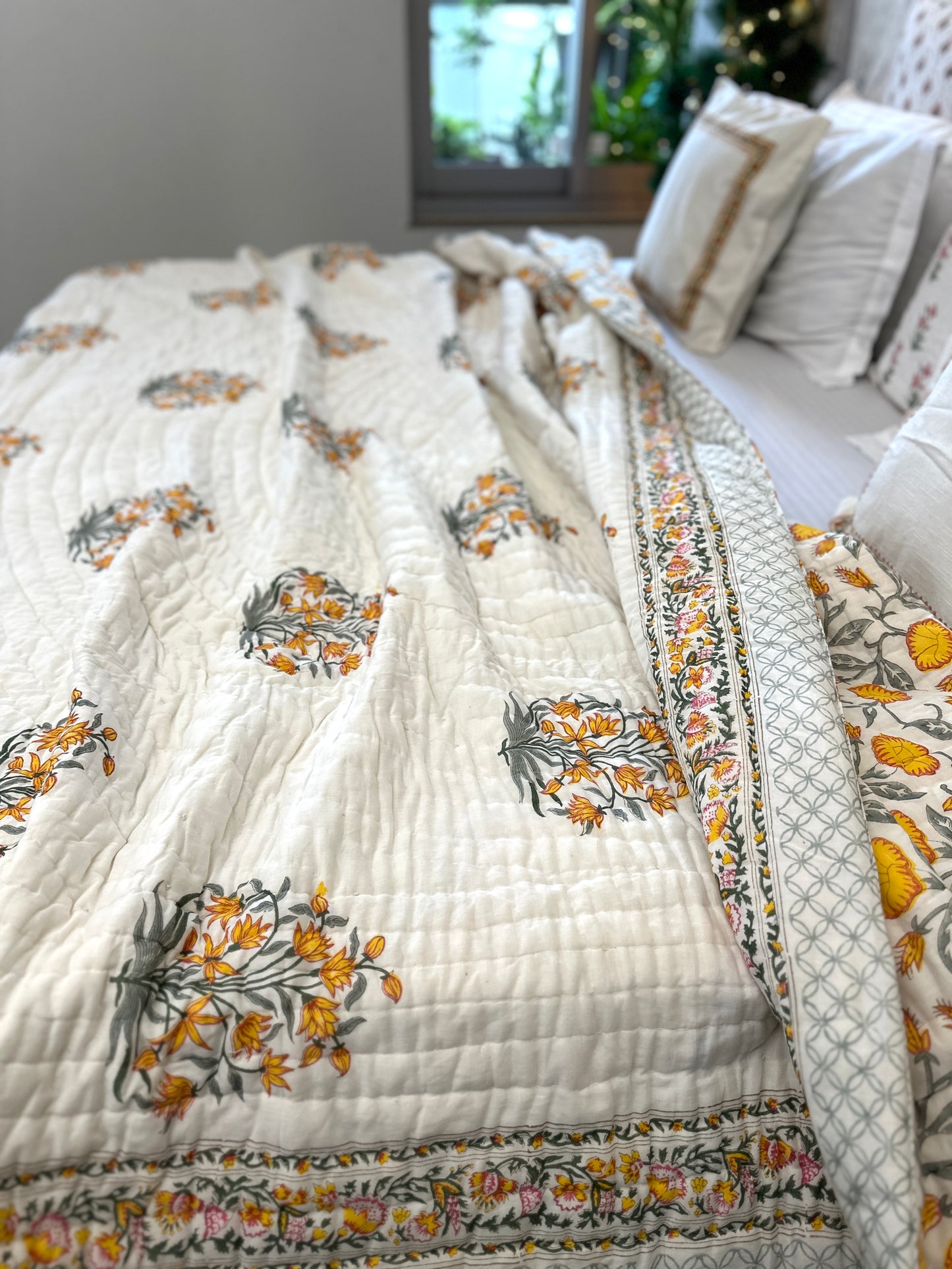 Reversible Hand Block Quilt | Jaipur Elegance