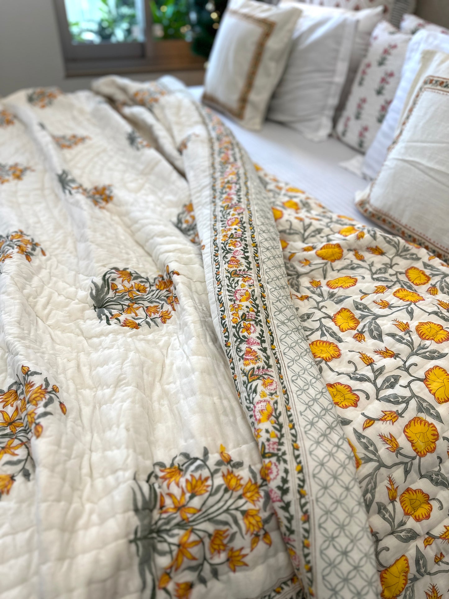 Reversible Hand Block Quilt | Jaipur Elegance