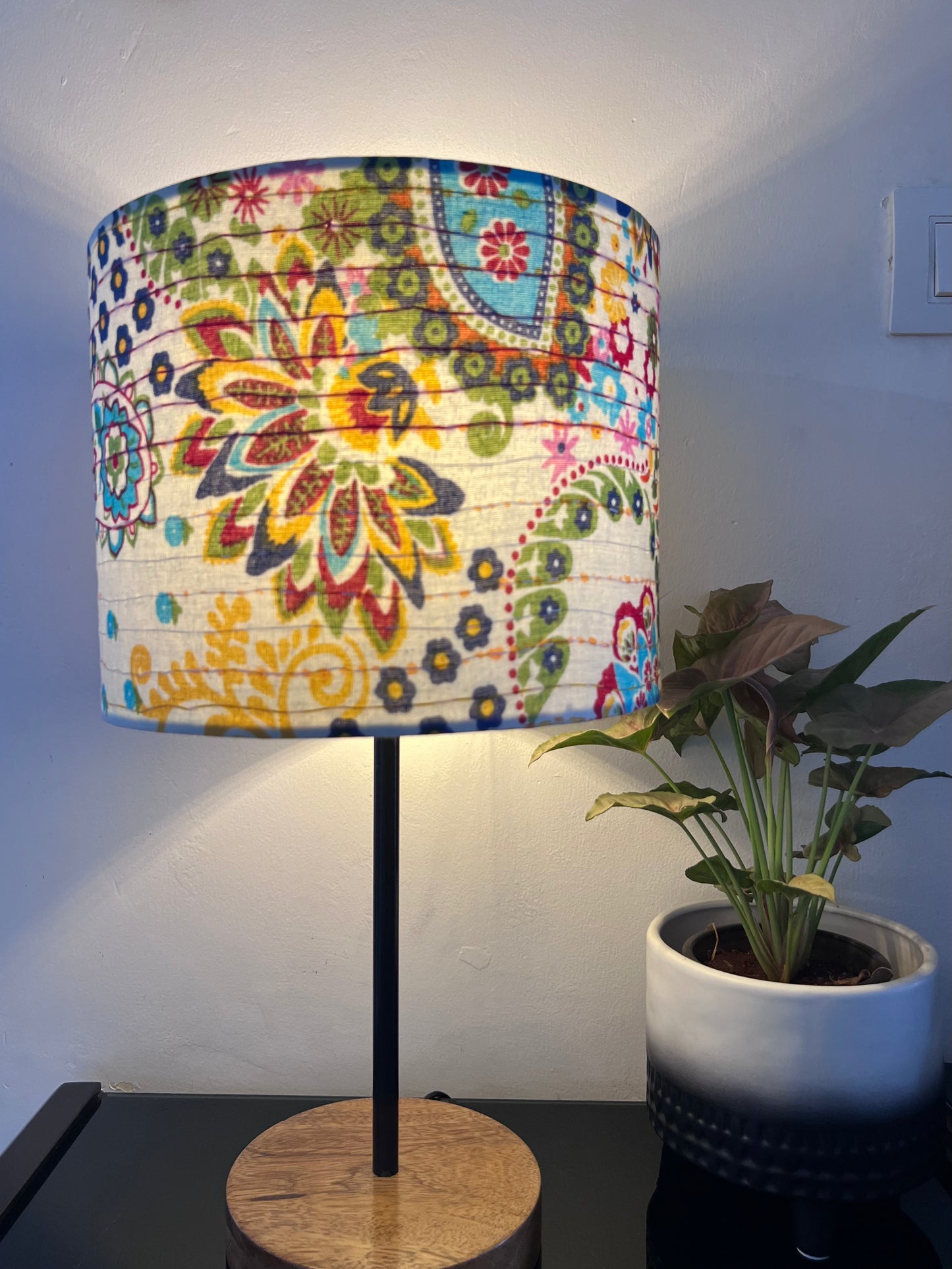 Lamp - Kantha | Shades of Yellow| White Base