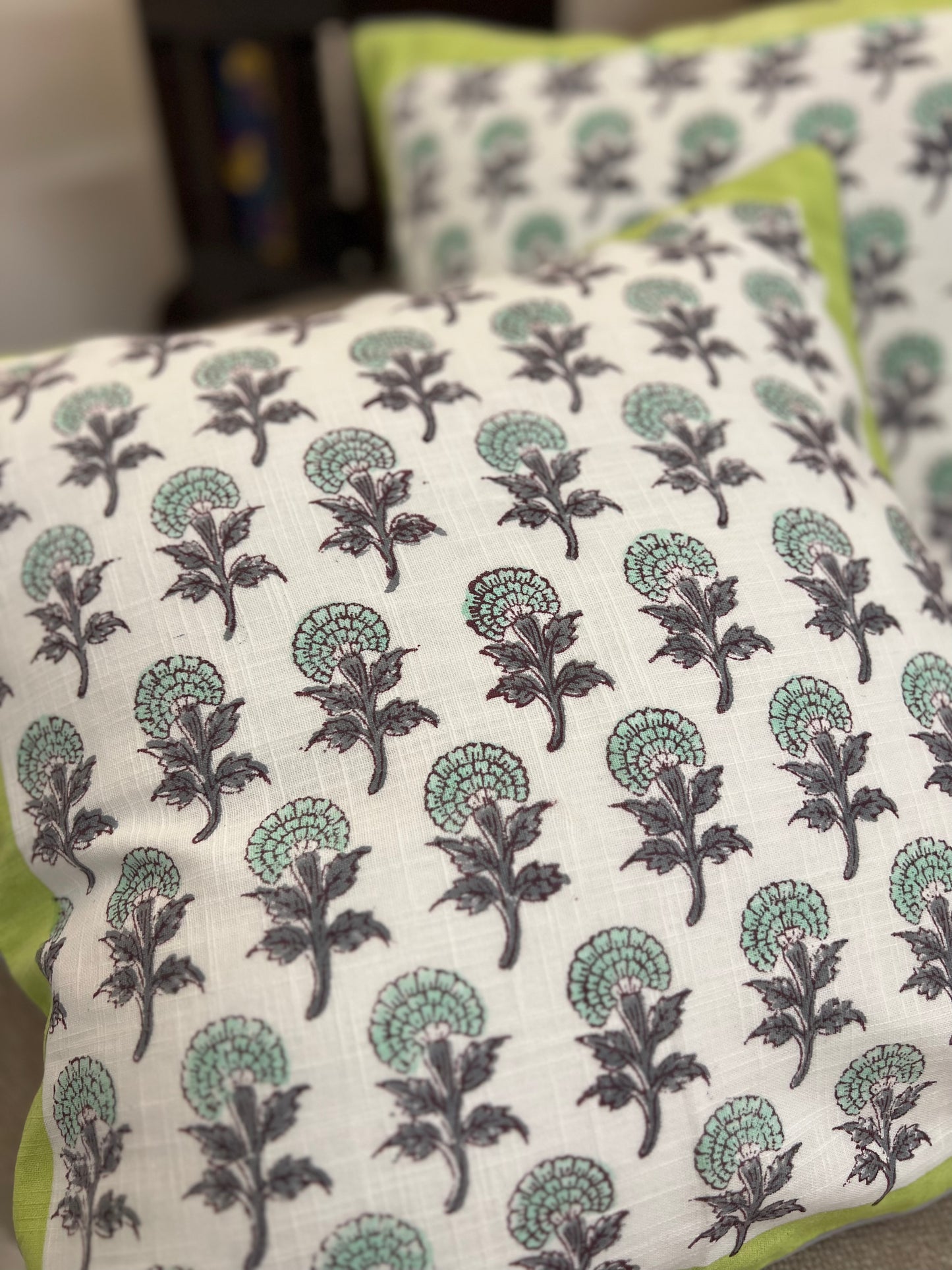 Pair | Cotton Cushion Cover | 16*16 Inches | Handcrafted Hues