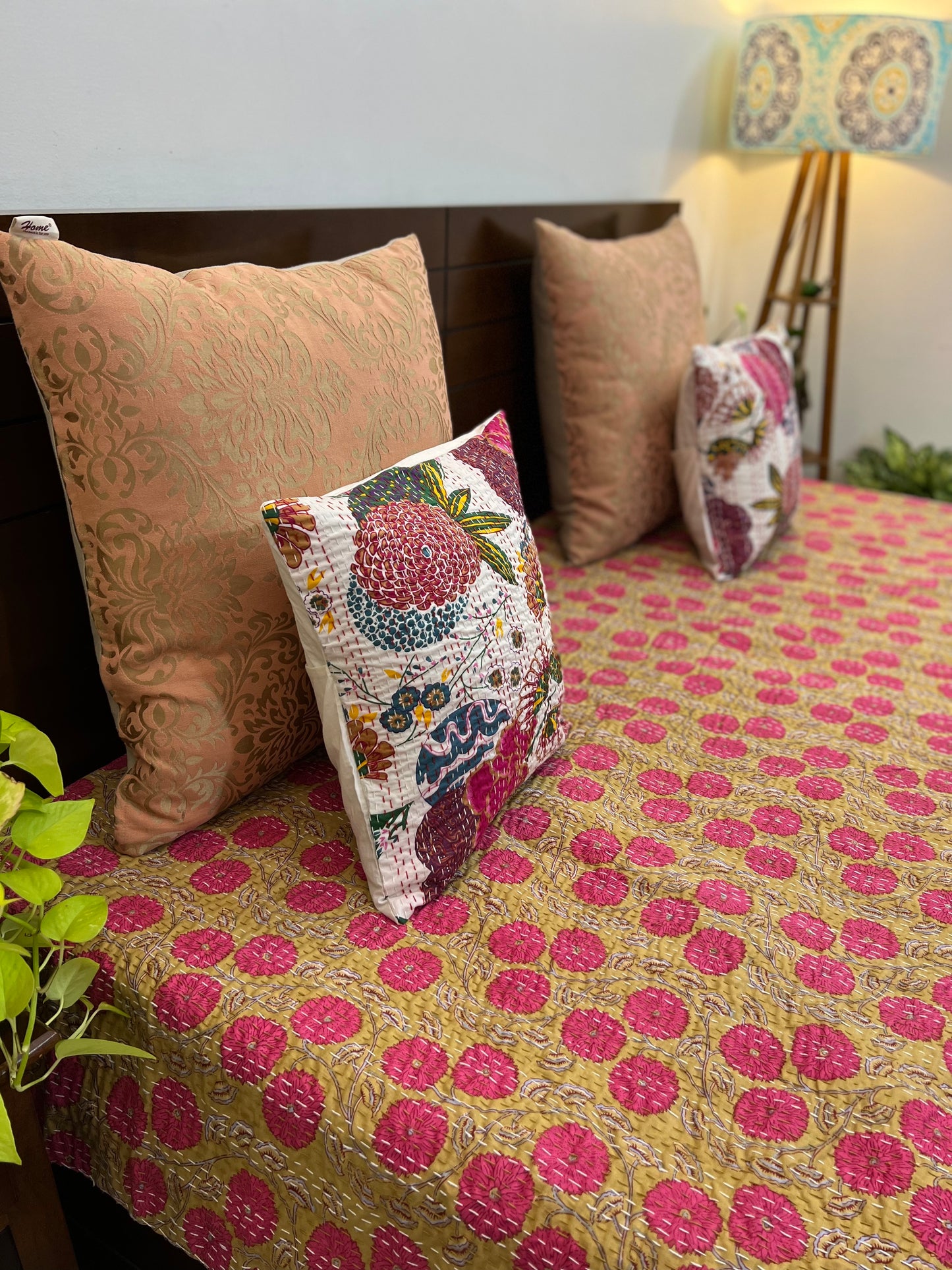 Kantha Bedcover | King Size | 90*108 Inches | Rustic Elegance