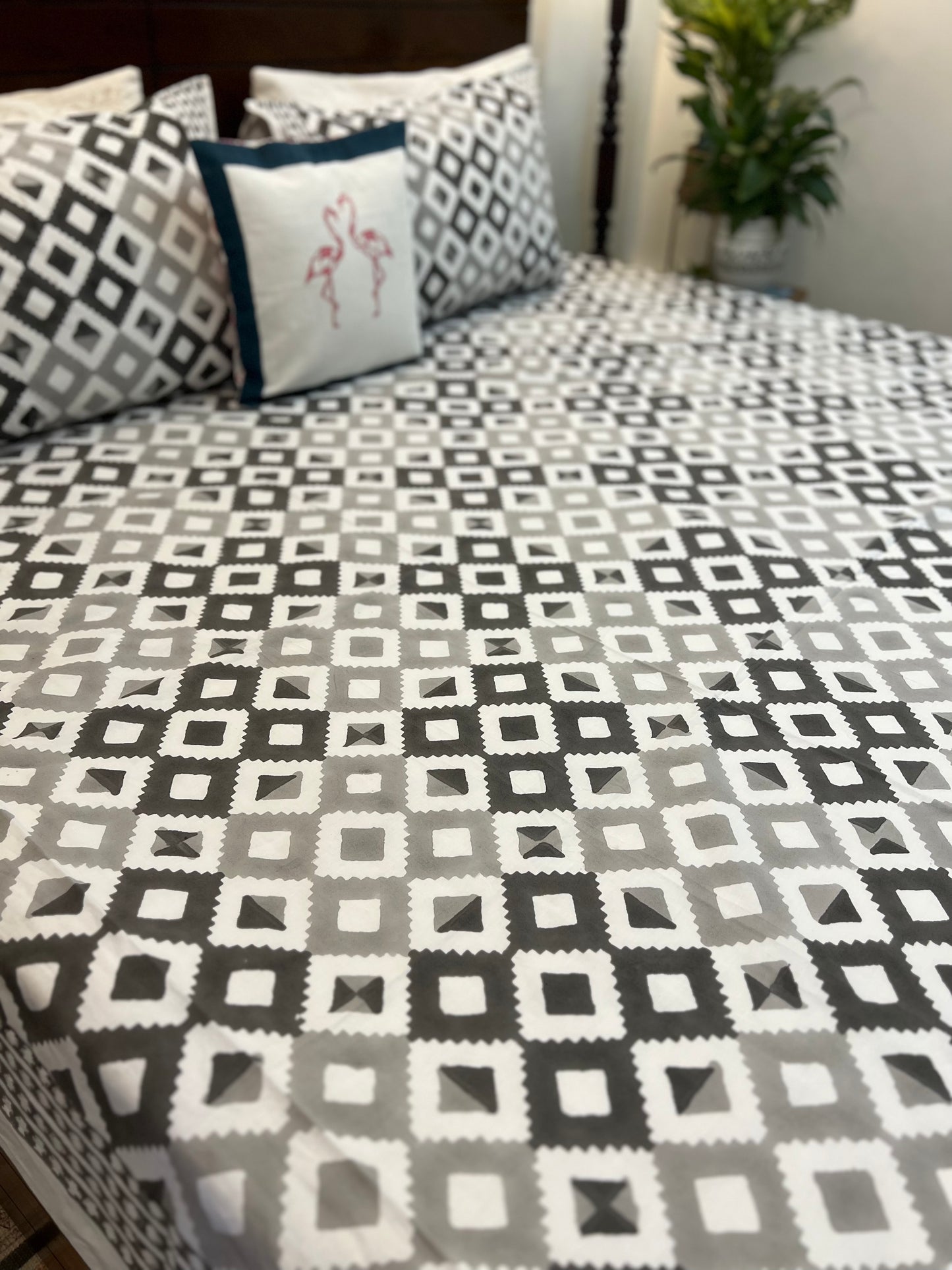 Grey's | Hand Block Bedsheet