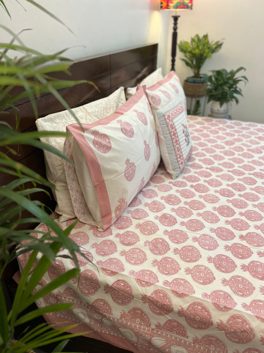 Pomegranate | Hand Block Bedsheet