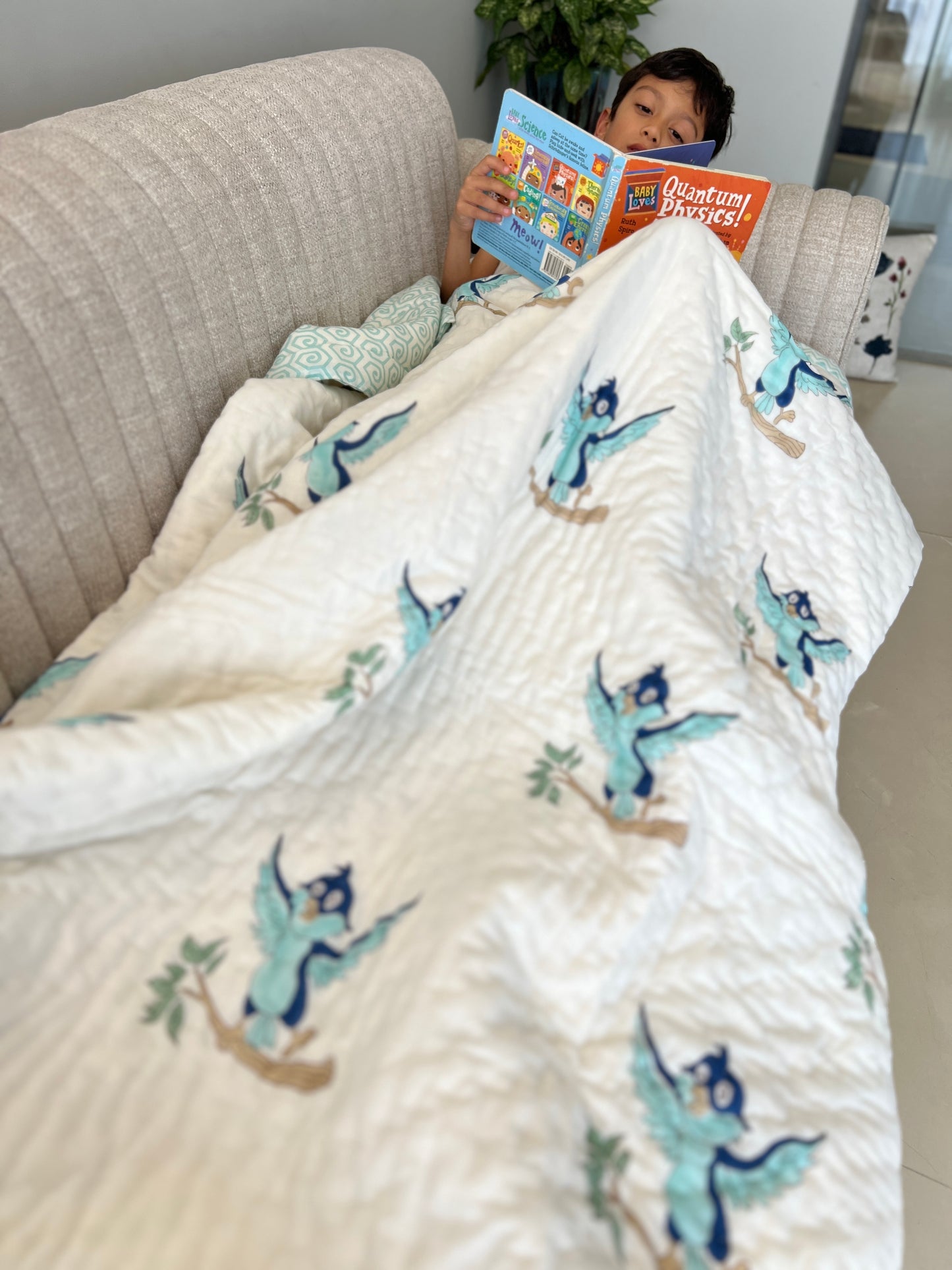 Reversible Hand Block Quilts | Kids | 60*90 Inches | Lil Birdie