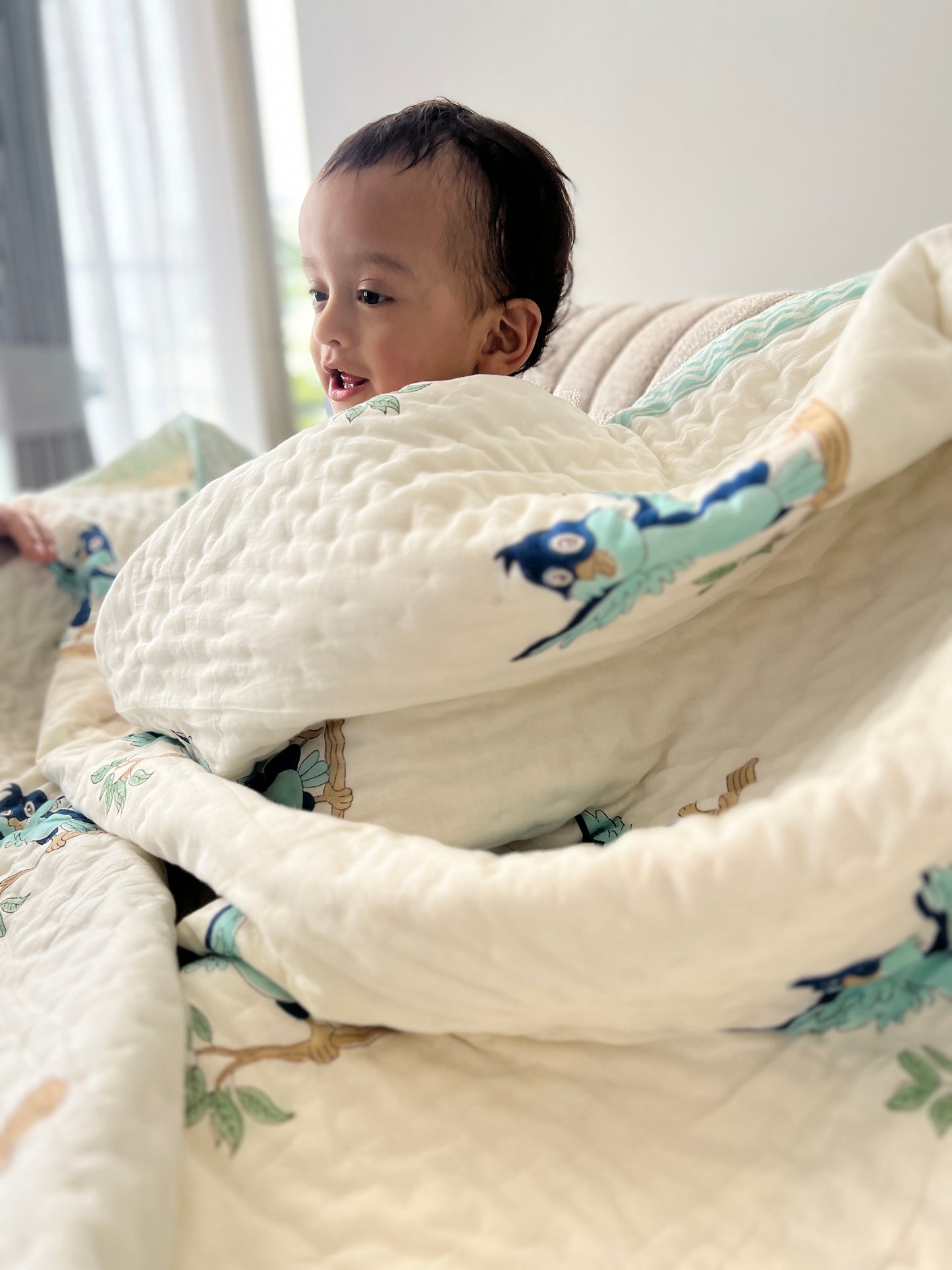 Reversible Hand Block Quilts | Kids | 60*90 Inches | Lil Birdie