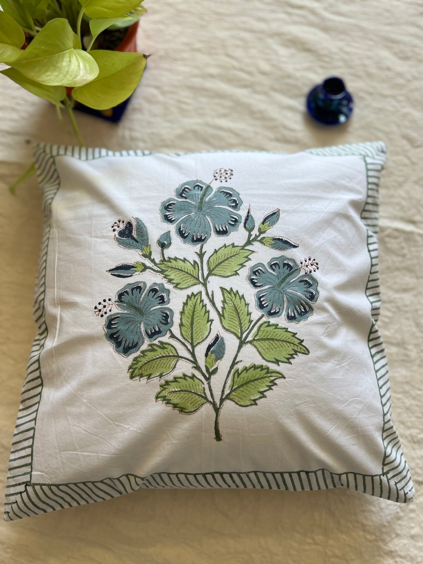 Cotton Cushion Cover | 16*16 Inches | Plush Patch