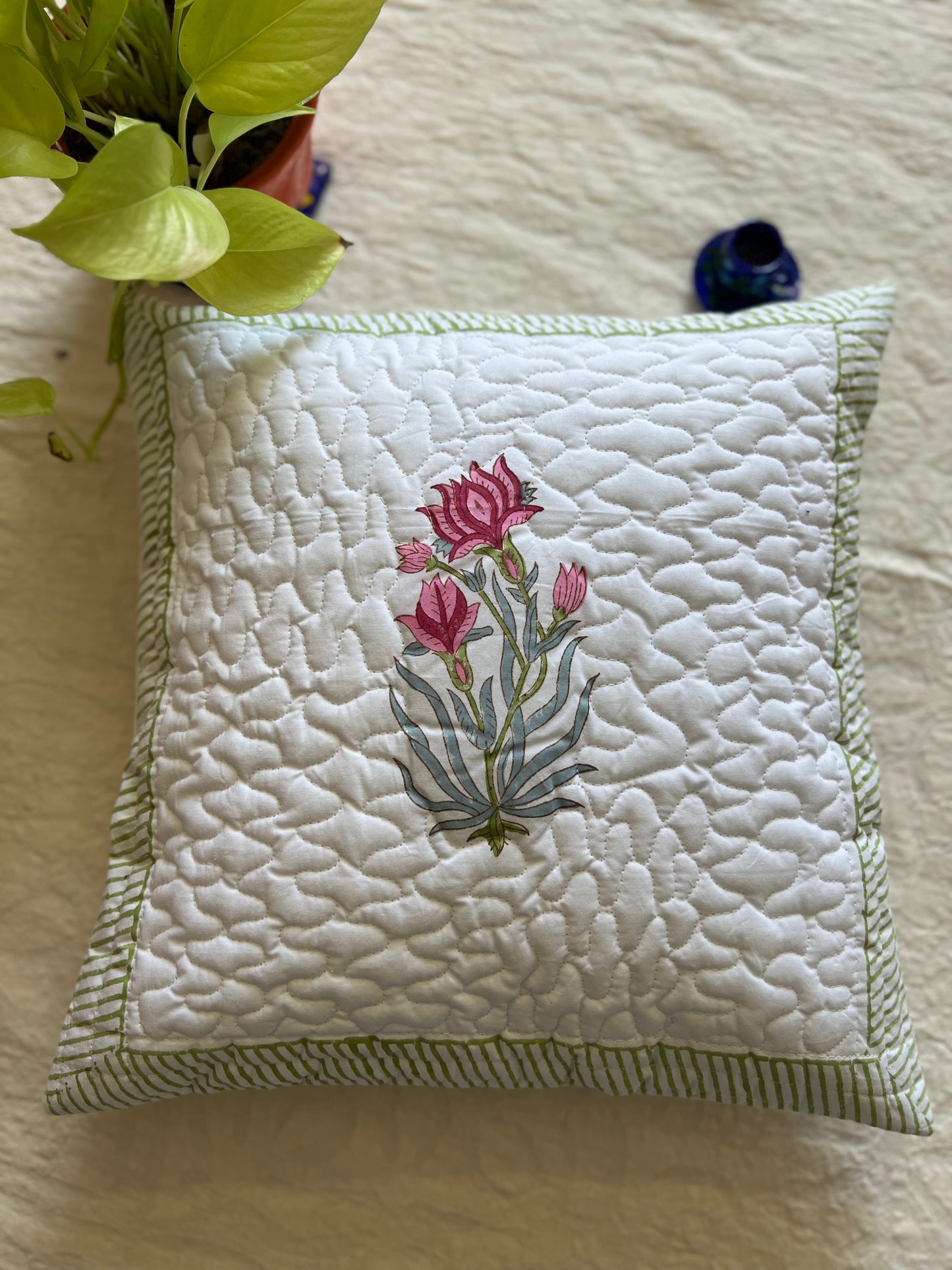 Quilted Cushion Cover | 16*16 Inches | Mosaic