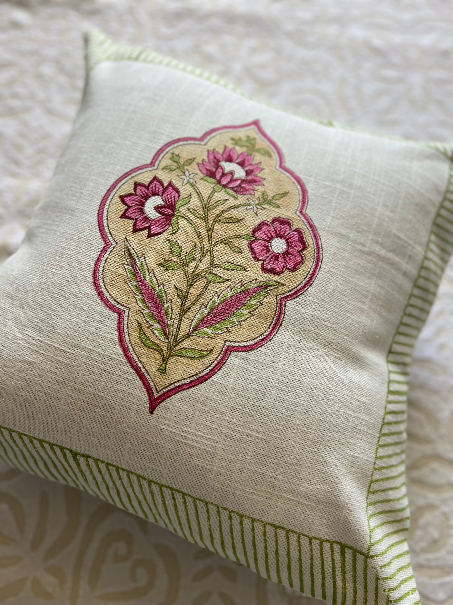 Pair | Slub Cotton Cushion Cover | 16*16 Inches | Spring Spruce