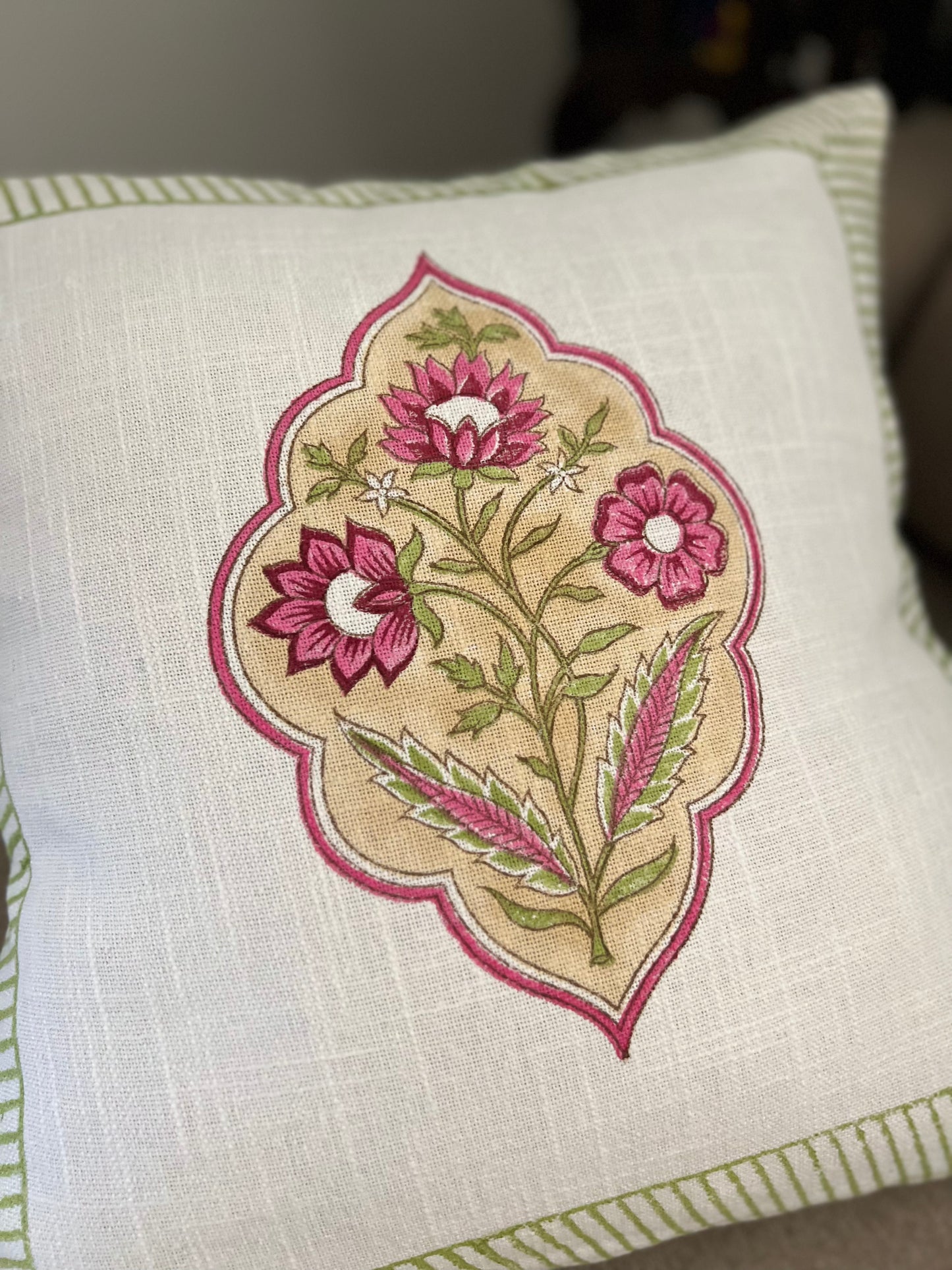 Pair | Slub Cotton Cushion Cover | 16*16 Inches | Spring Spruce