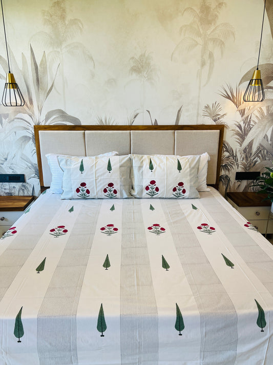 Zen | Hand Block Bedsheet