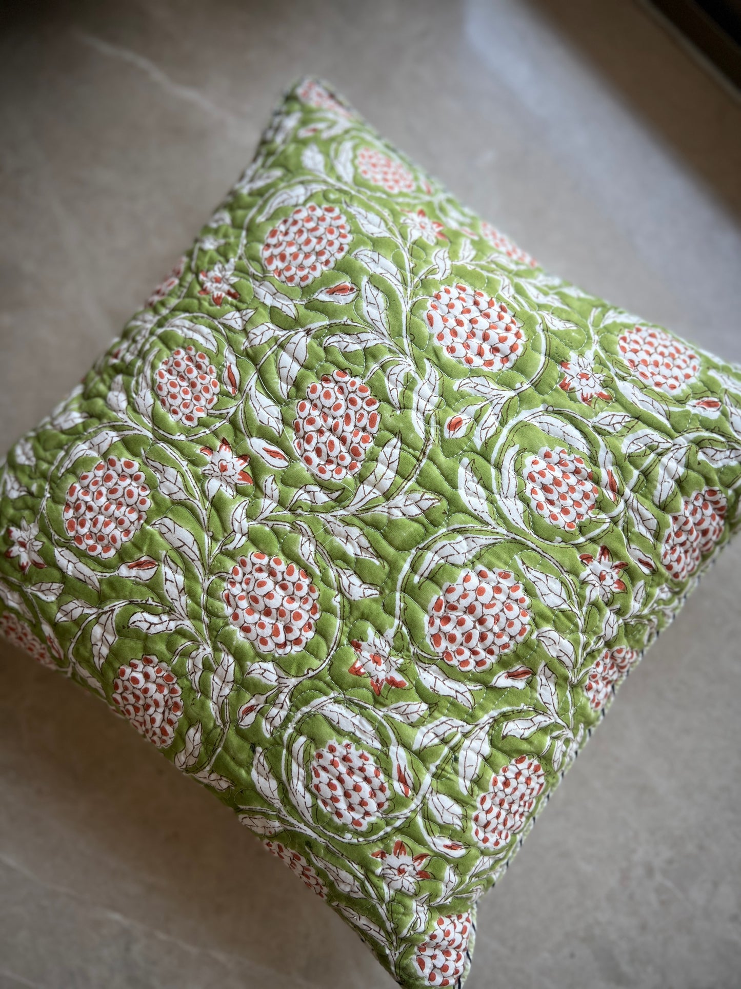 Pair | Quilted Cushion Cover | 16*16 Inches | Bold Floral
