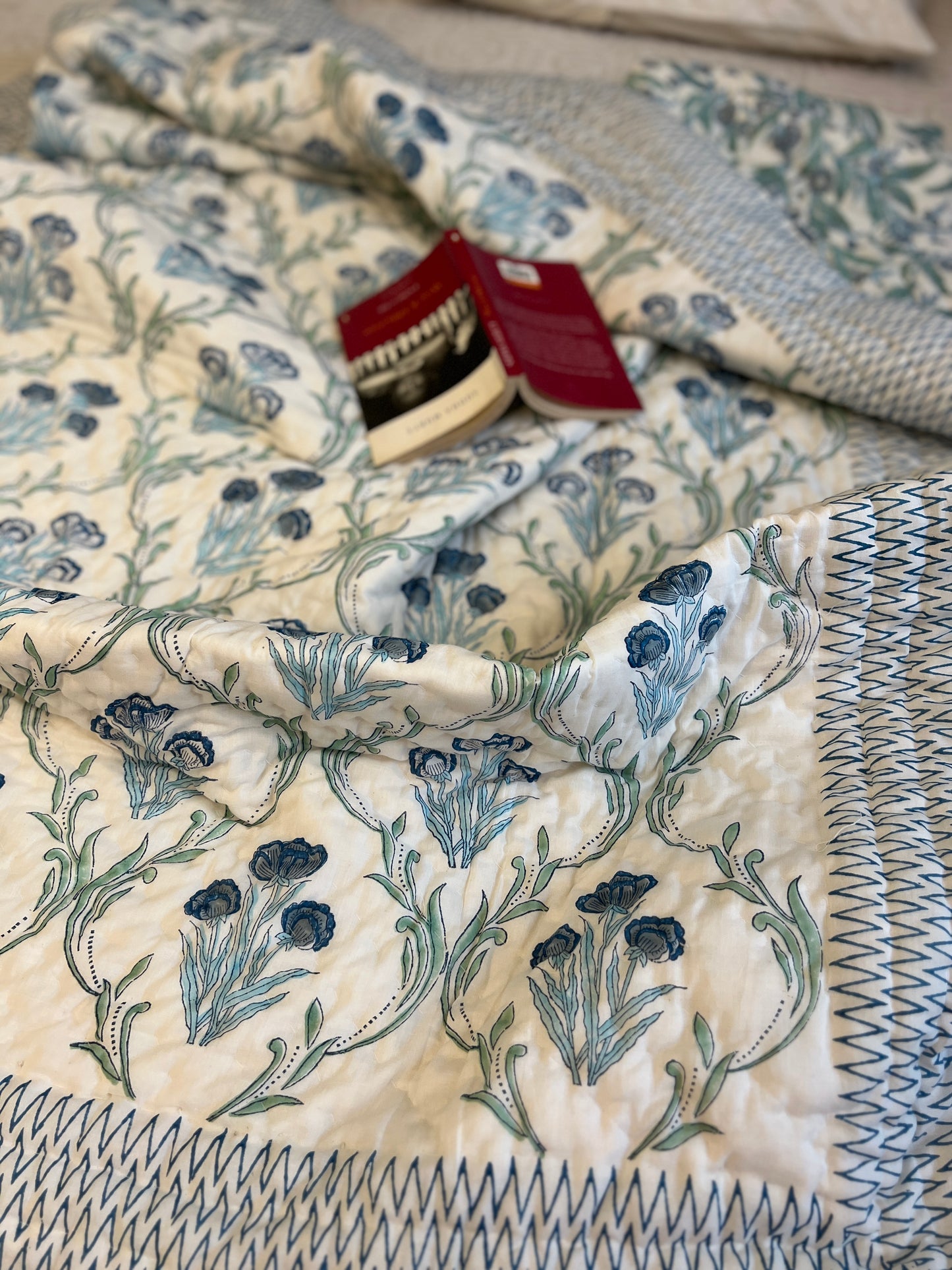 Reversible Hand Block Quilt | Dandelions