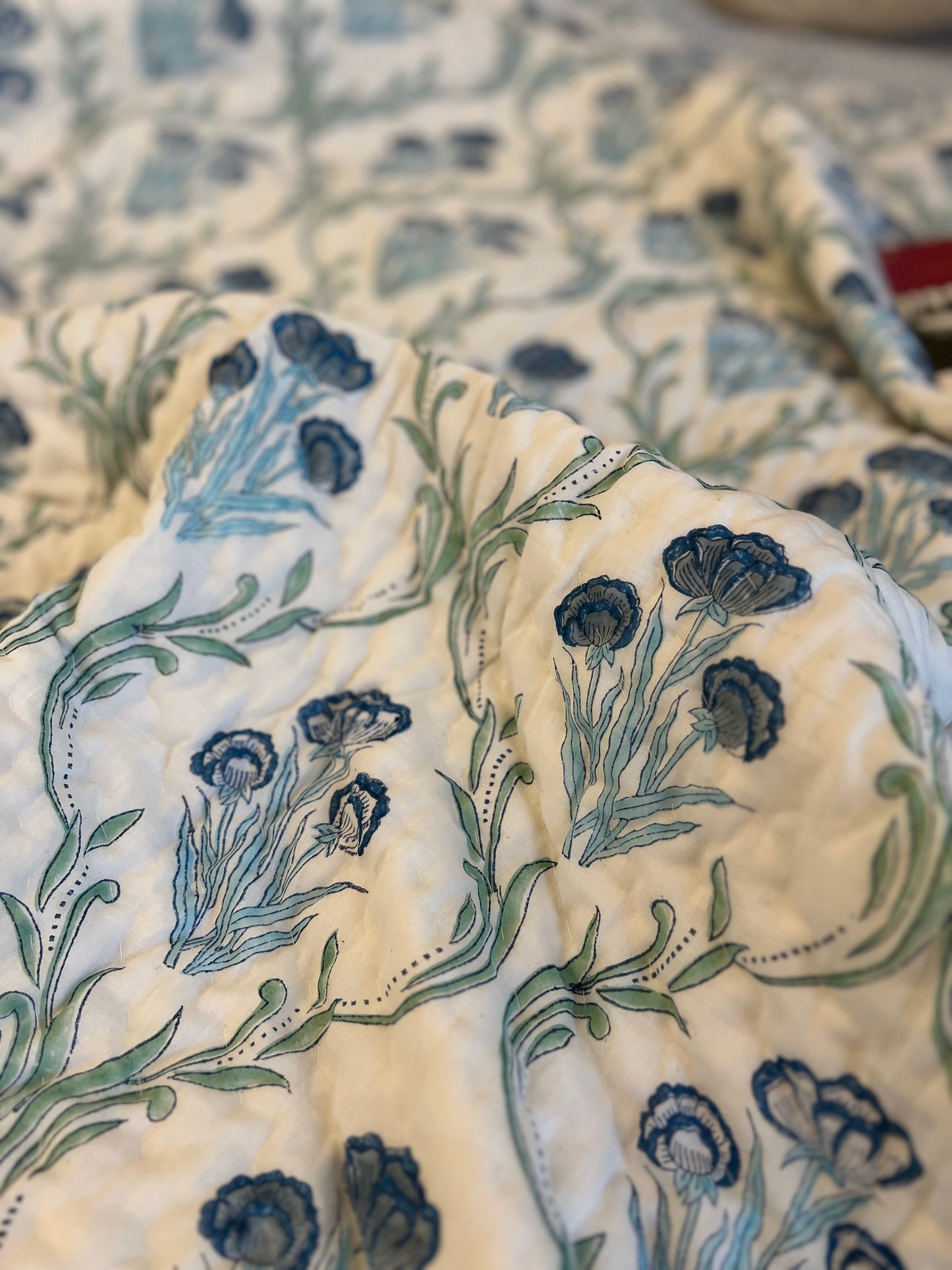 Reversible Hand Block Quilt | Dandelions