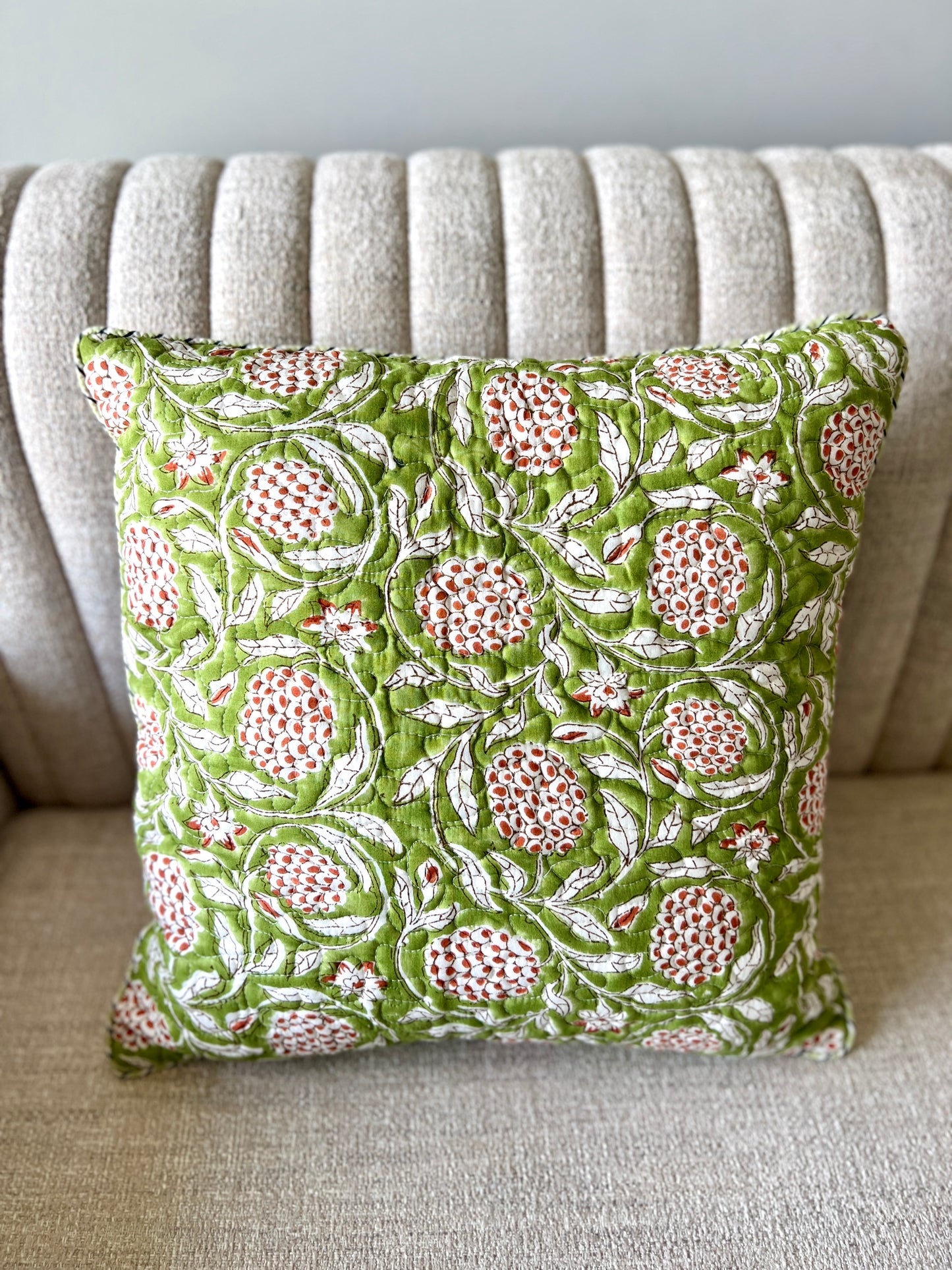 Pair | Quilted Cushion Cover | 16*16 Inches | Bold Floral