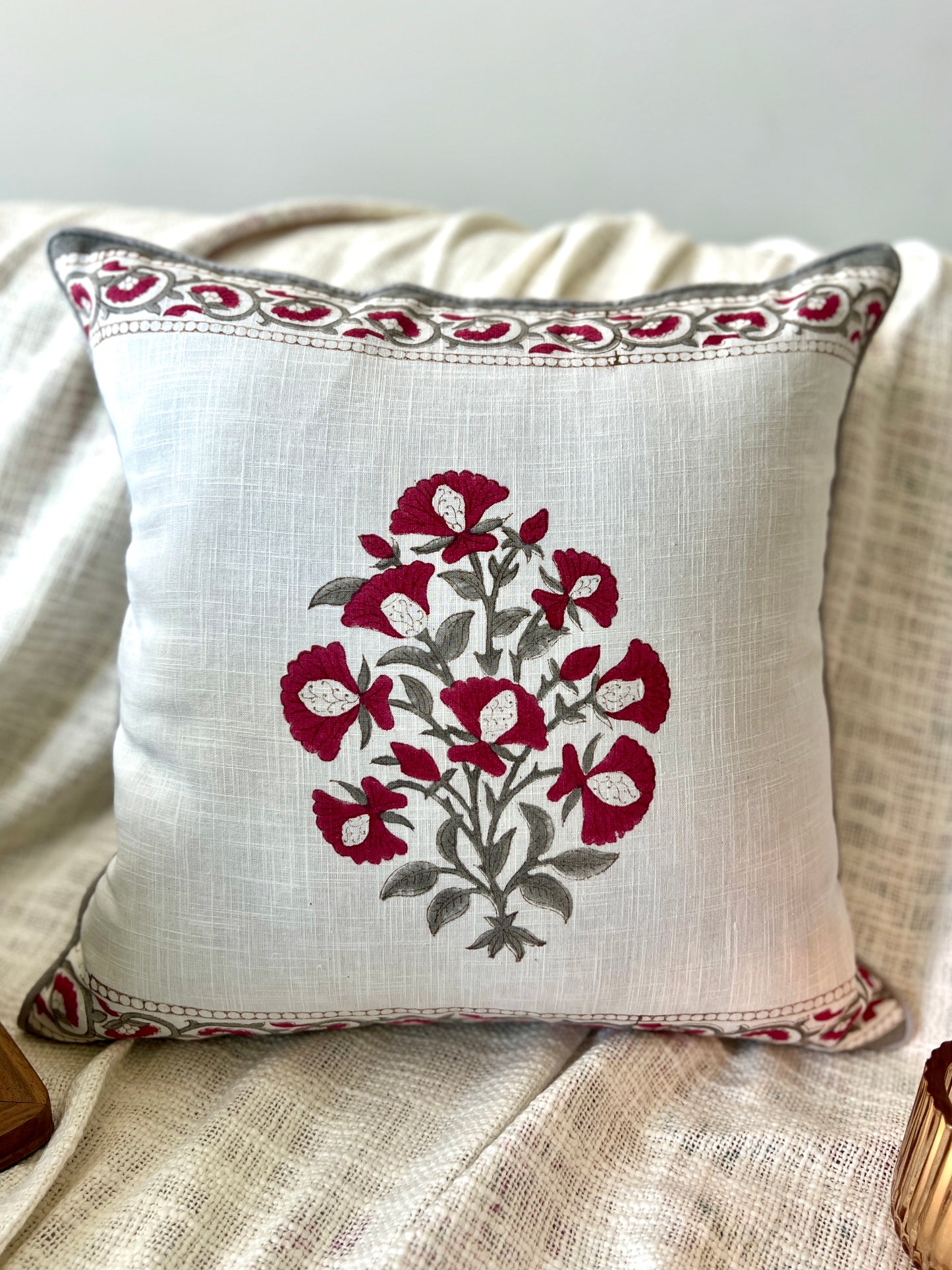 Pair | Slub Cushion Cover | 16*16 Inches | Mighty Motif