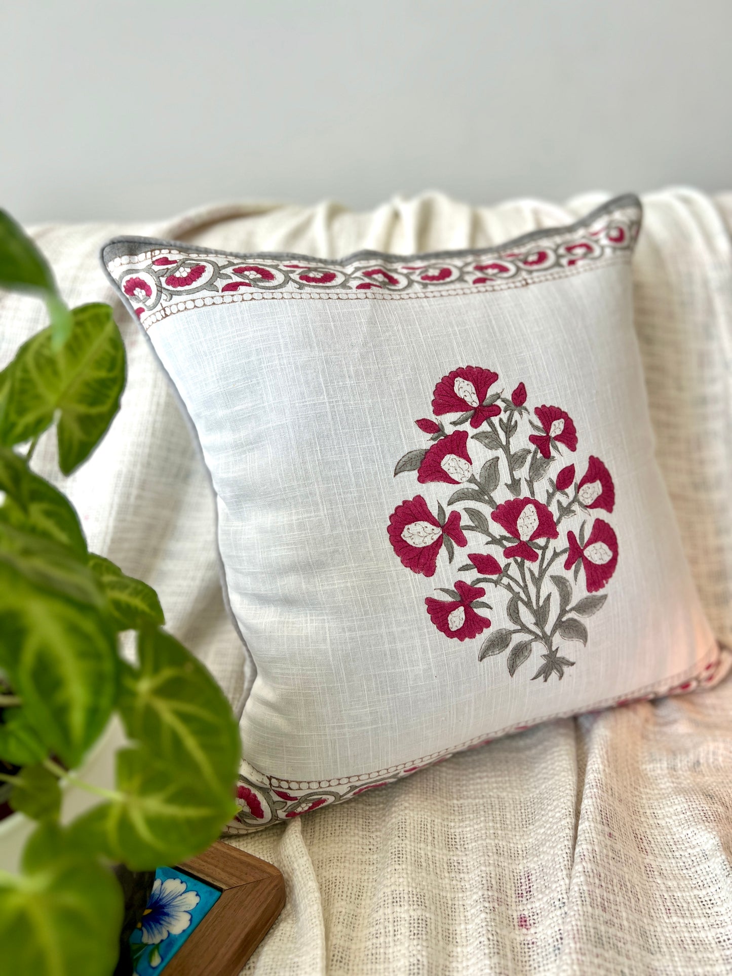 Pair | Slub Cushion Cover | 16*16 Inches | Mighty Motif