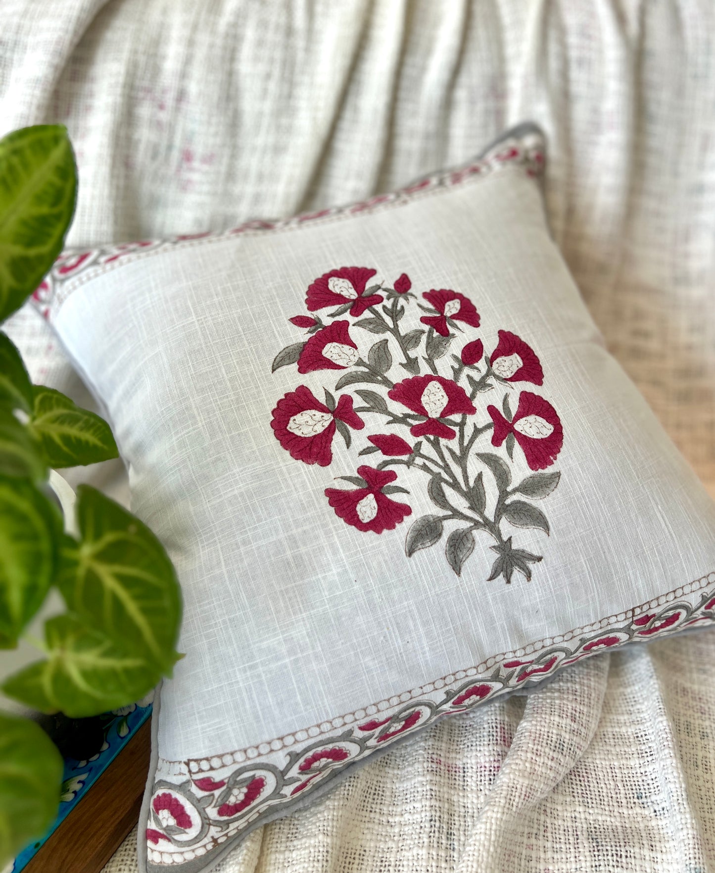 Pair | Slub Cushion Cover | 16*16 Inches | Mighty Motif