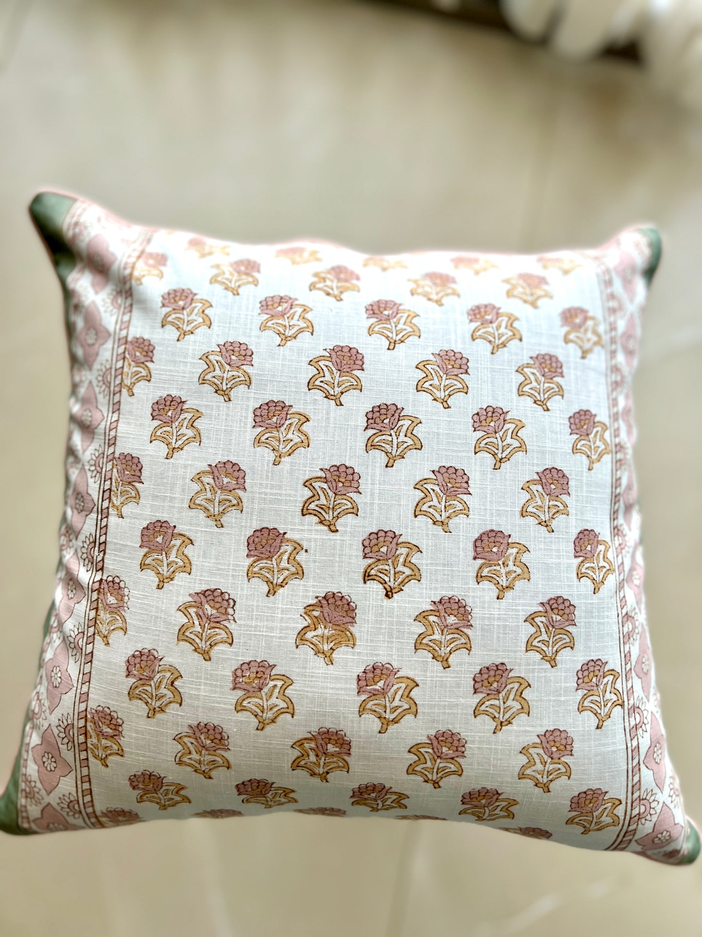 Pair | Slub Cushion Cover | 16*16 Inches | Sunshine Bloom