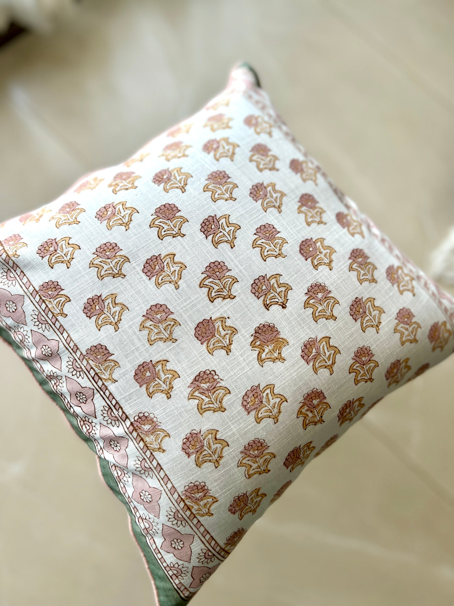 Pair | Slub Cushion Cover | 16*16 Inches | Sunshine Bloom