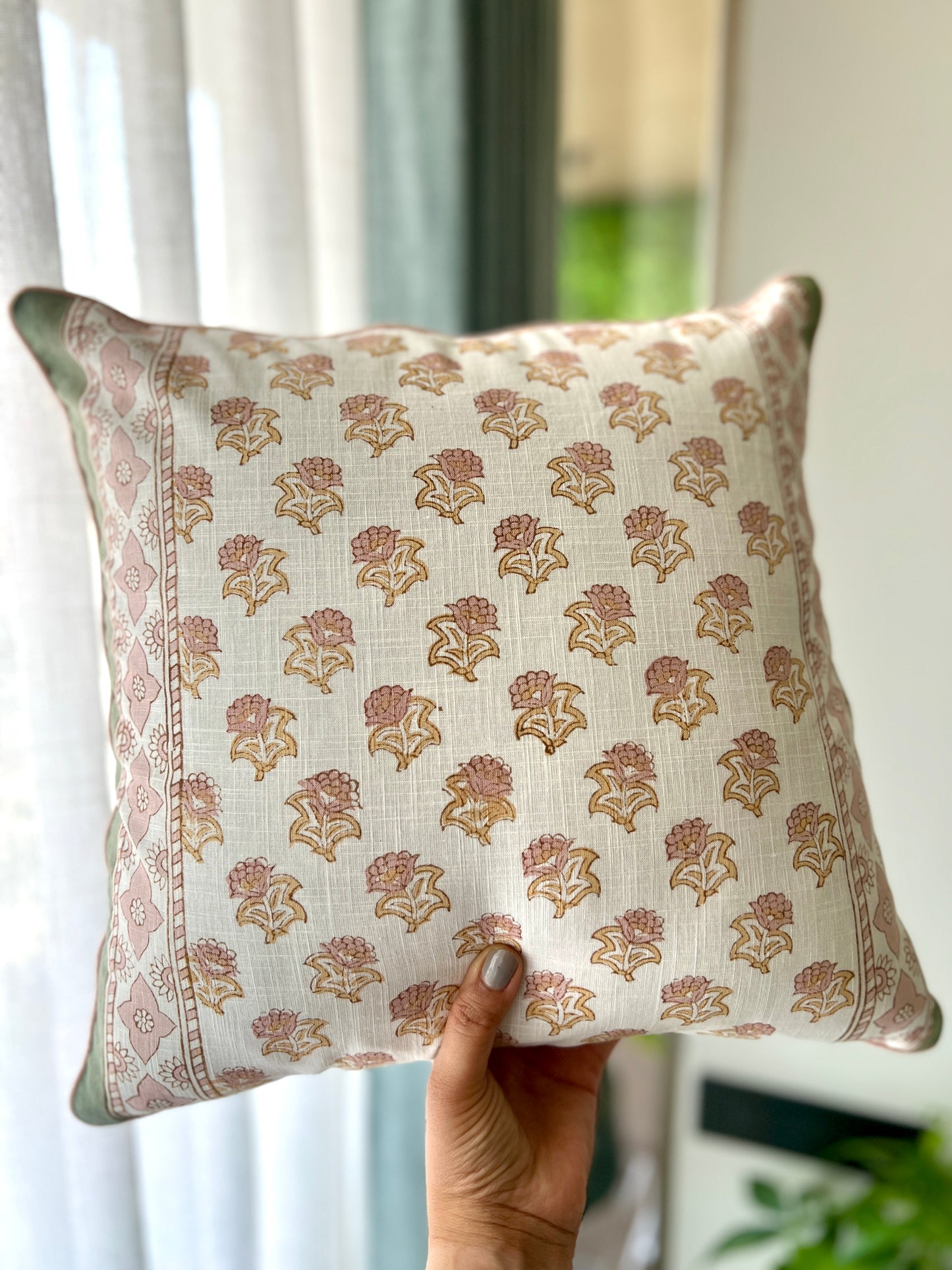 Pair | Slub Cushion Cover | 16*16 Inches | Sunshine Bloom