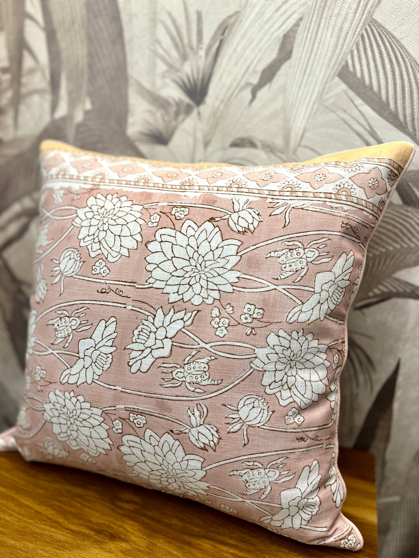Pair | Slub Cushion Cover | 16*16 Inches | Floral Finesse