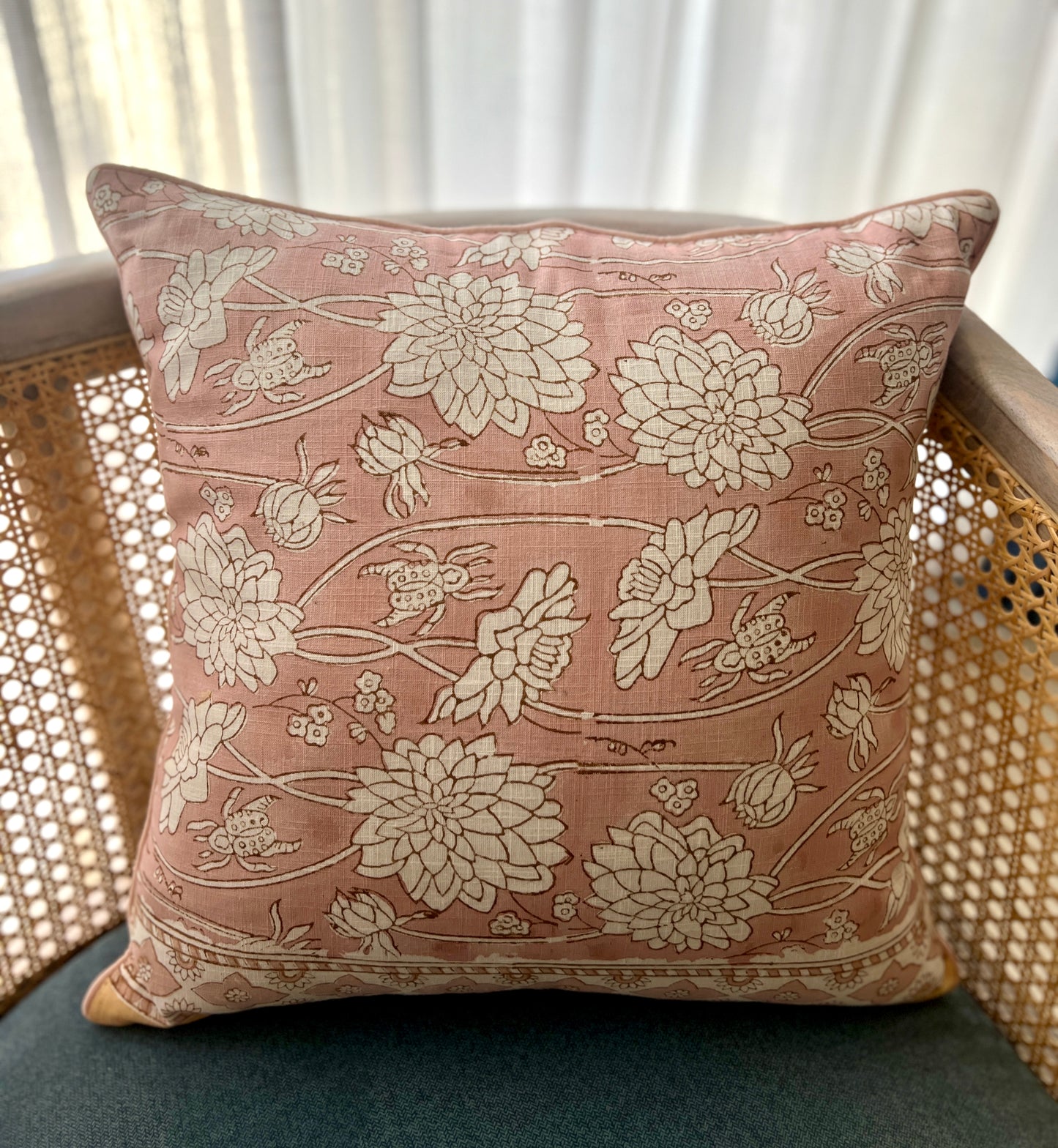 Pair | Slub Cushion Cover | 16*16 Inches | Floral Finesse