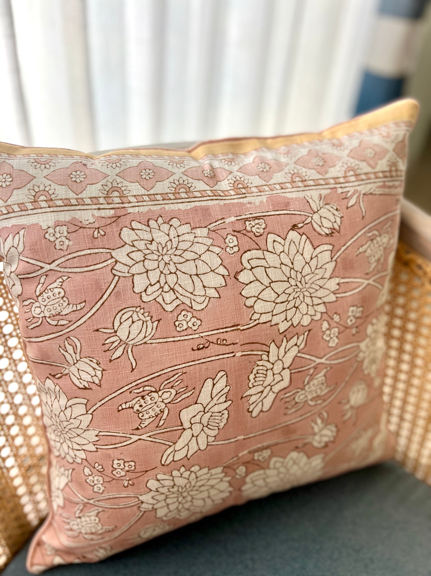 Pair | Slub Cushion Cover | 16*16 Inches | Floral Finesse