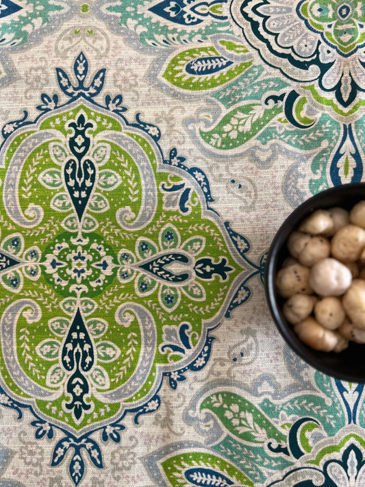 Table Cover | 4 Seater | 45*70 Inches | Canvas Cotton | Floral Fantasy