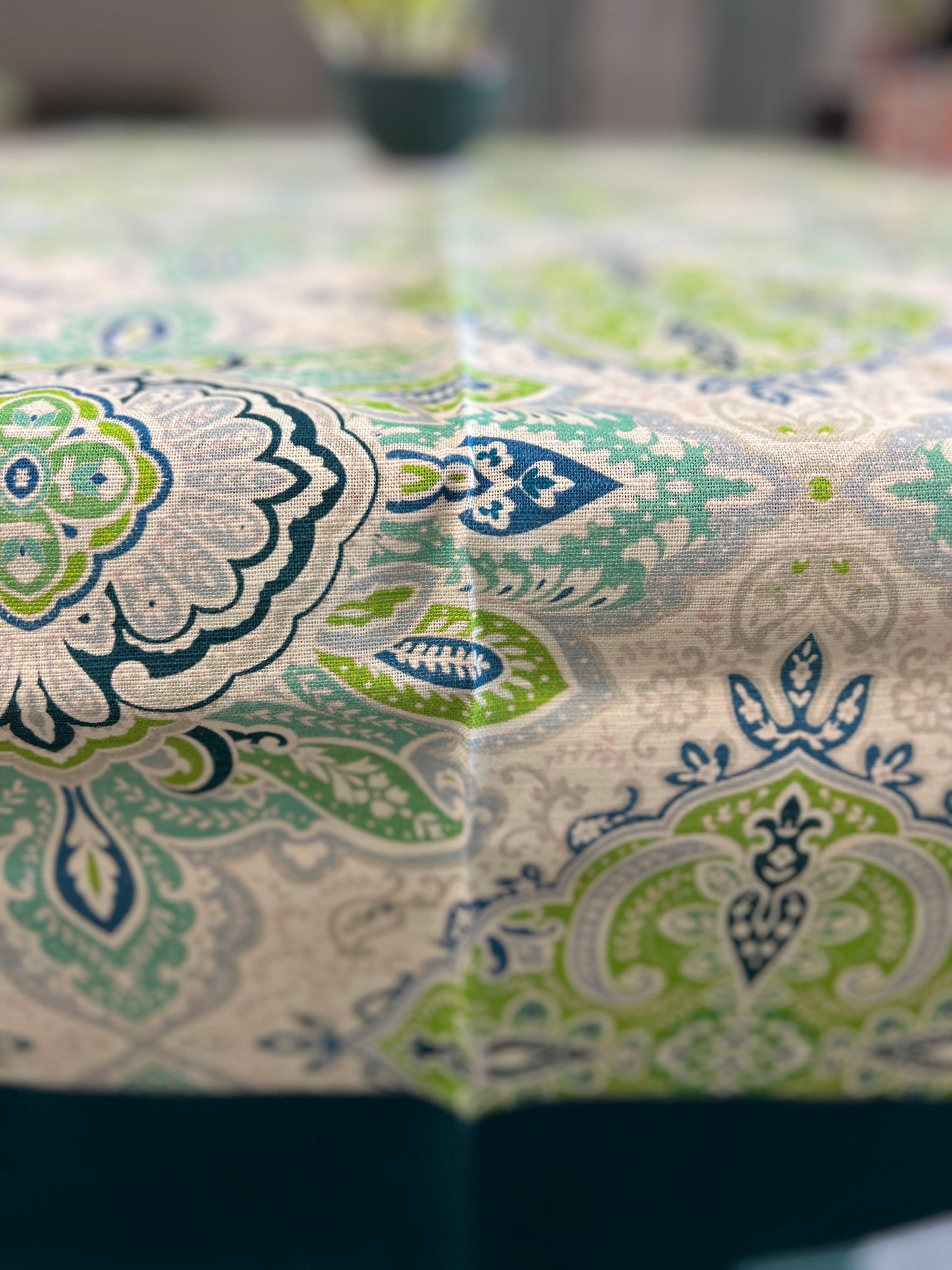 Table Cover | 4 Seater | 45*70 Inches | Canvas Cotton | Floral Fantasy
