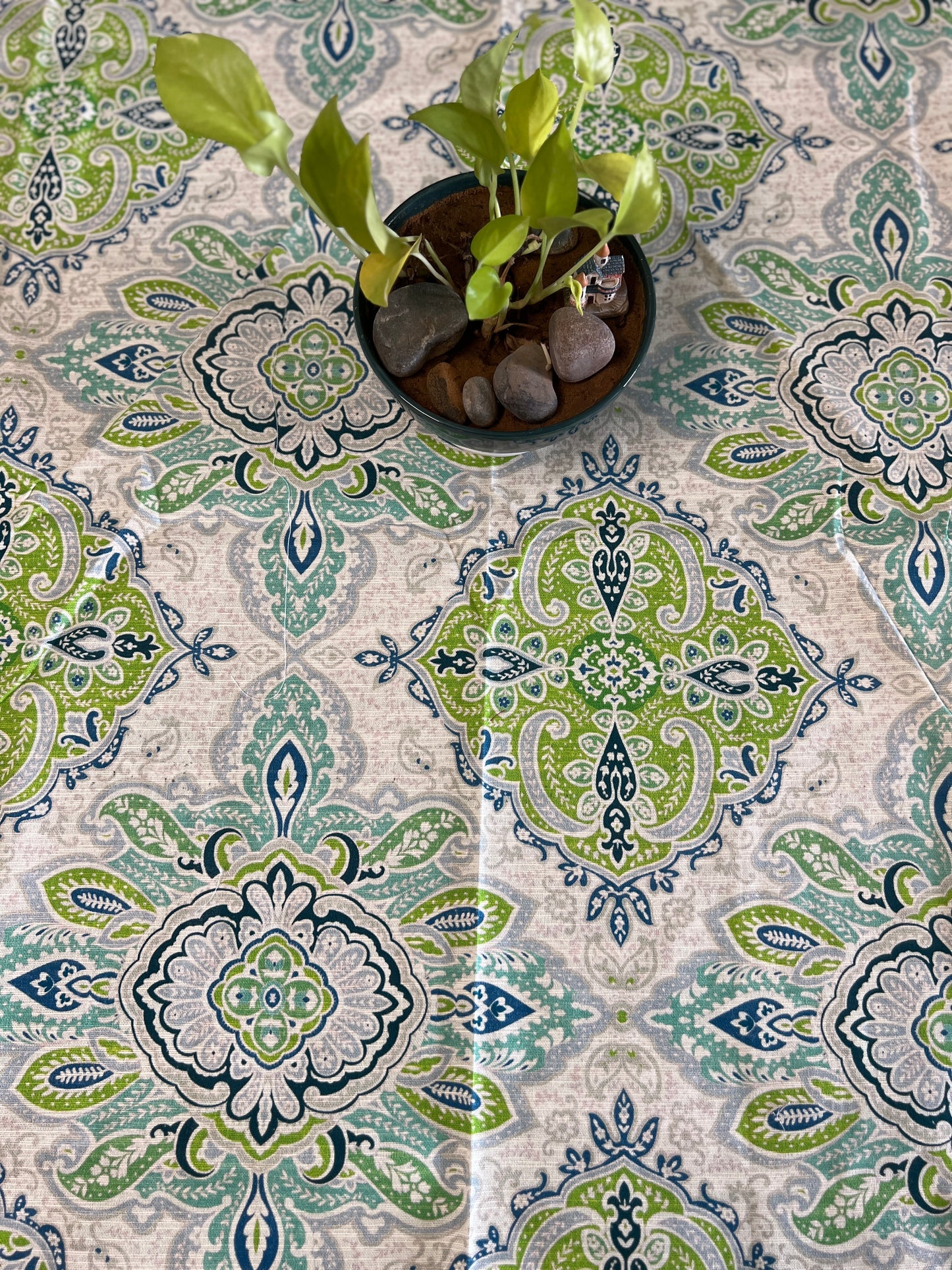 Table Cover | 4 Seater | 45*70 Inches | Canvas Cotton | Floral Fantasy