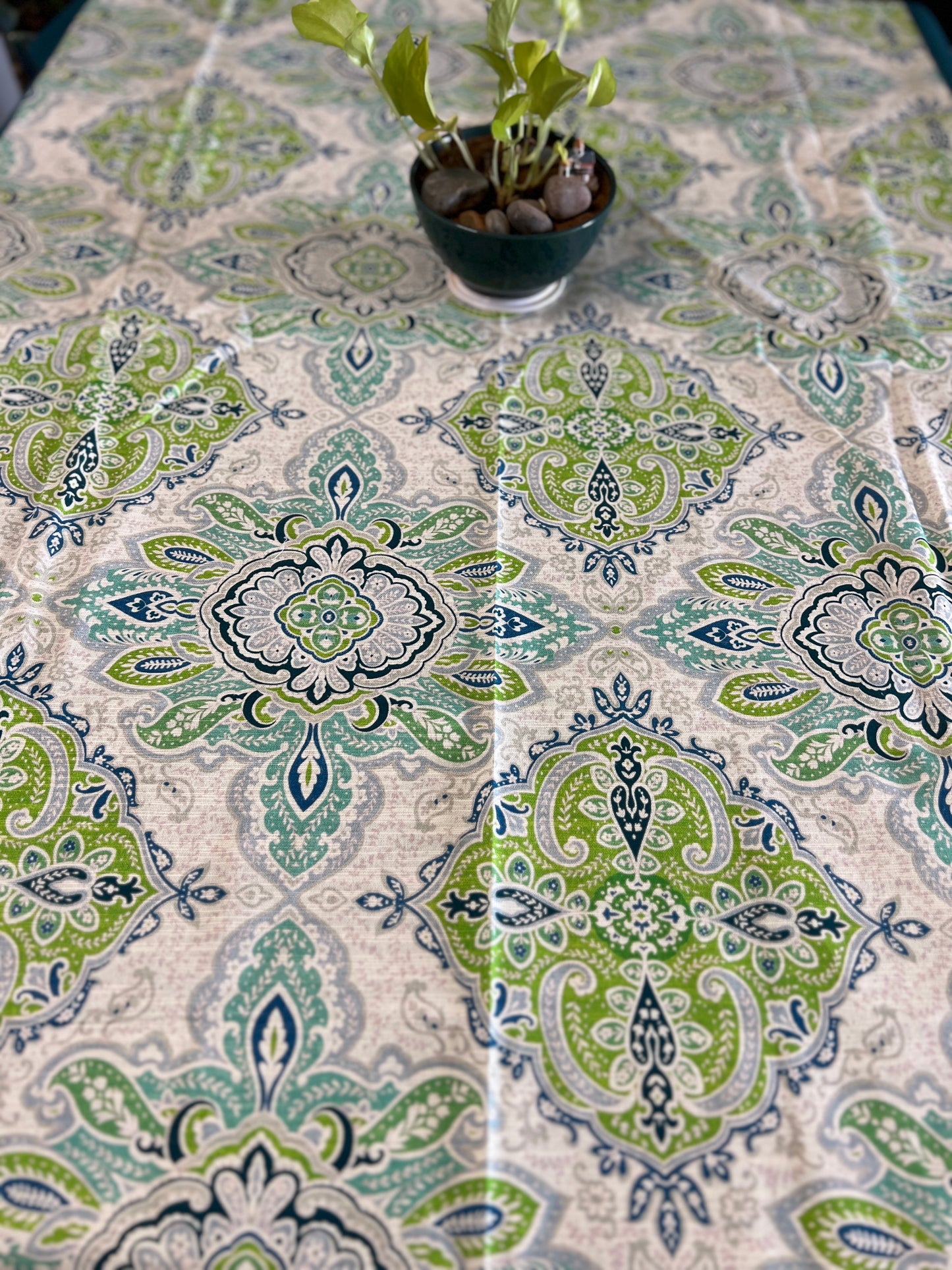 Table Cover | 4 Seater | 45*70 Inches | Canvas Cotton | Floral Fantasy