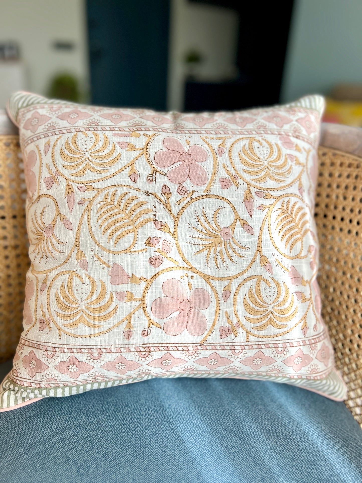 Pair | Slub Cushion Cover | 16*16 Inches | Floral Finesse