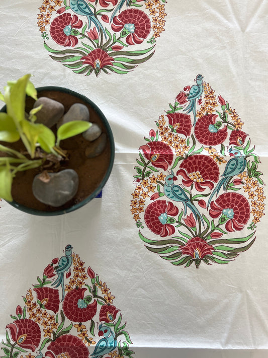 Table Cover | 4 Seater | 41 * 80 Inches | Heritage Charm