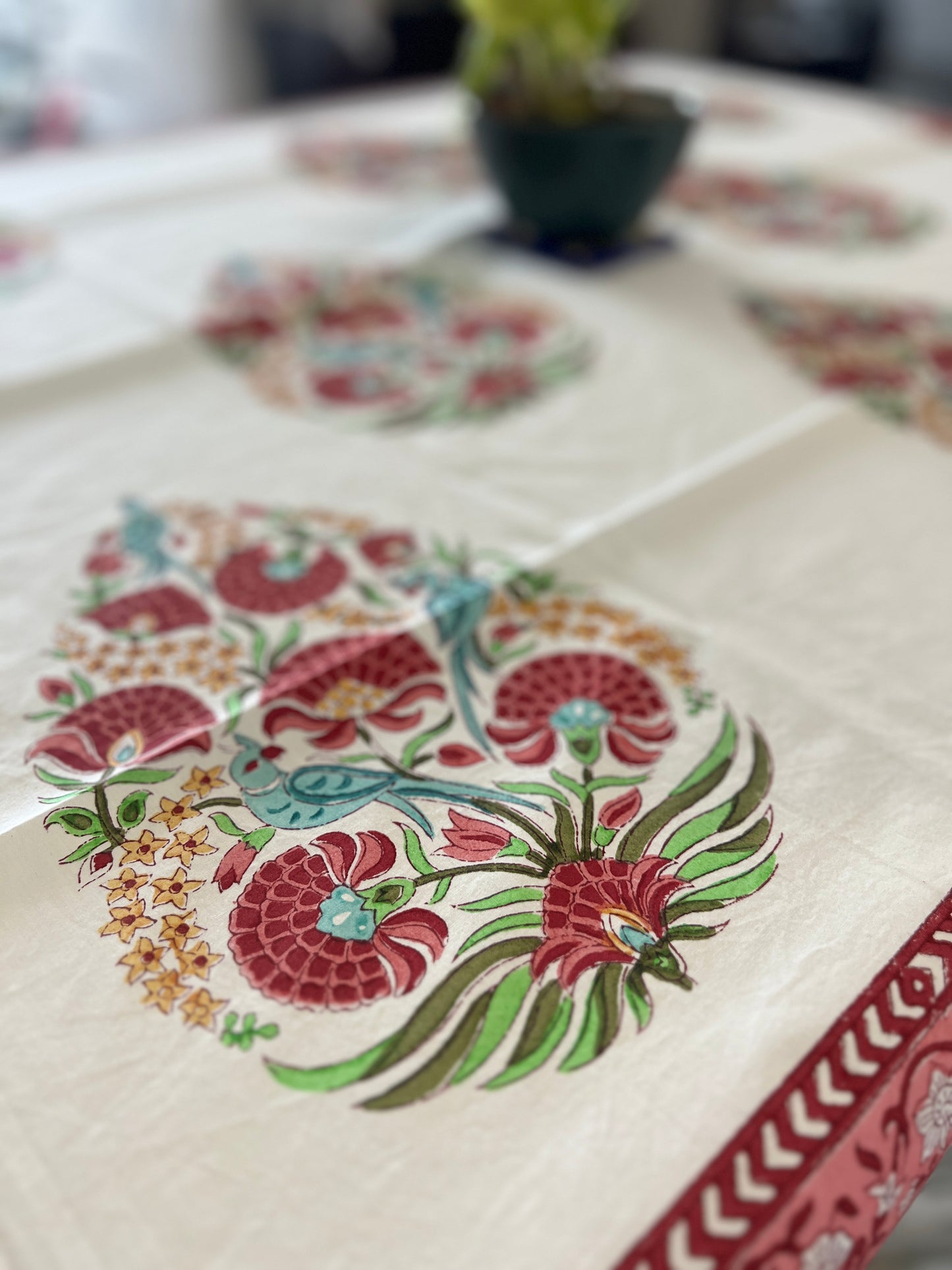 Table Cover | 4 Seater | 41 * 80 Inches | Heritage Charm