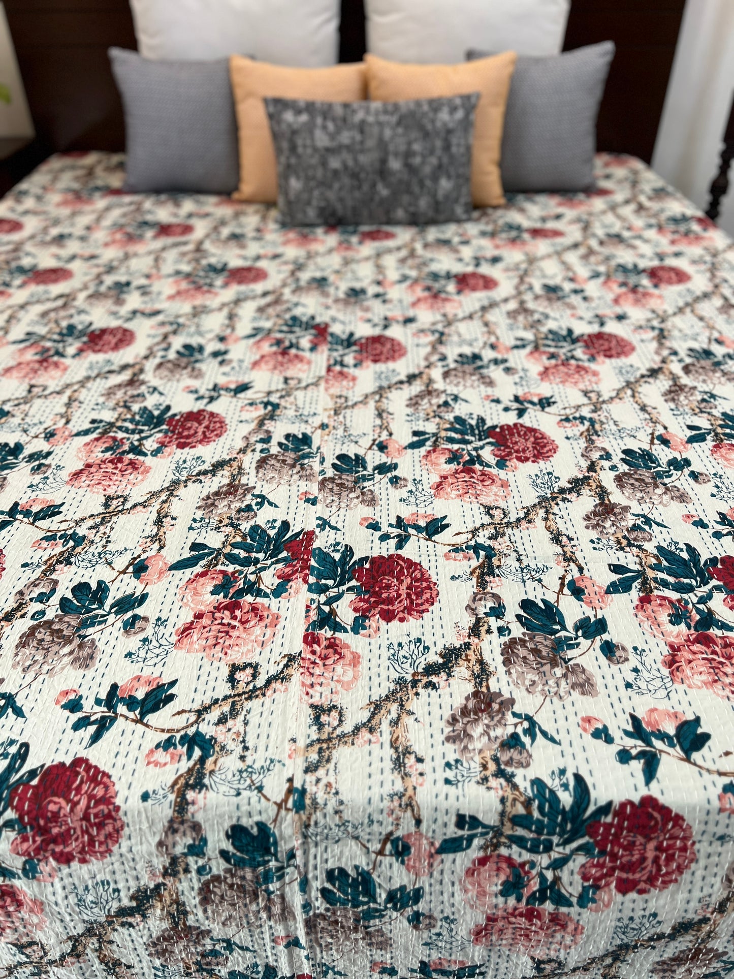 Kantha Bedcover | King Size | 90*108 Inches | Whipering Breeze