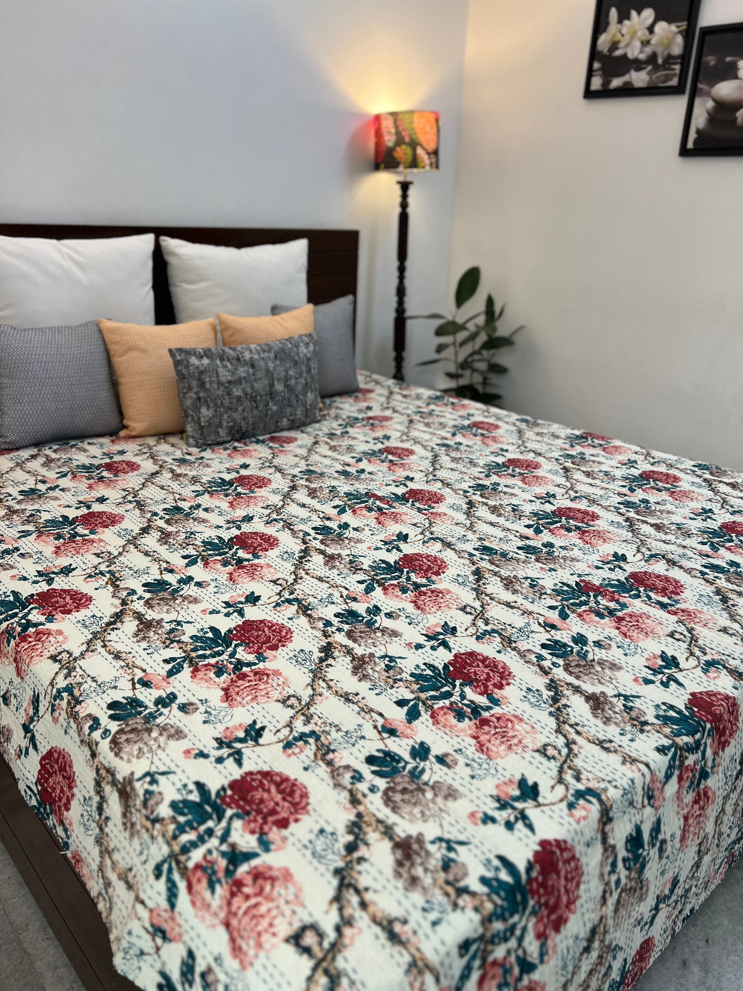 Kantha Bedcover | King Size | 90*108 Inches | Whipering Breeze