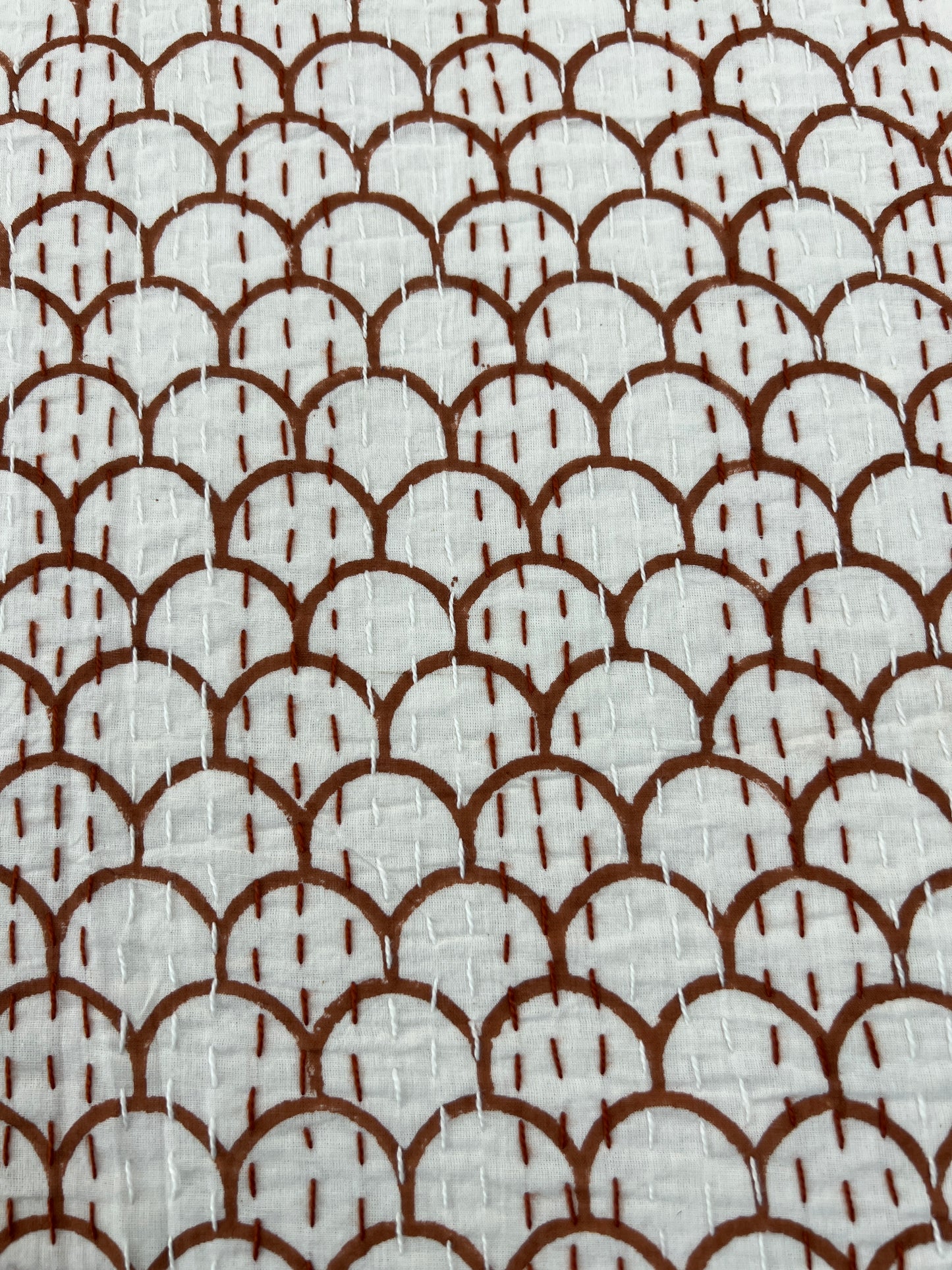 Hand Block Kantha Bedcover | King Size | 90*108 Inches | Modern Simplicity