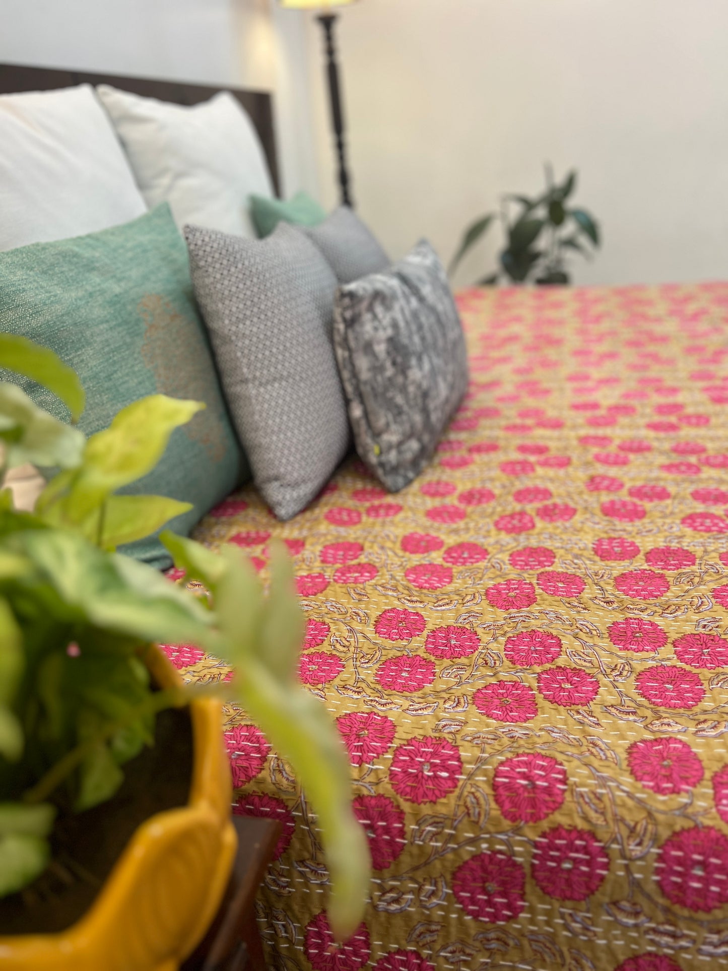 Kantha Bedcover | King Size | 90*108 Inches | Rustic Elegance
