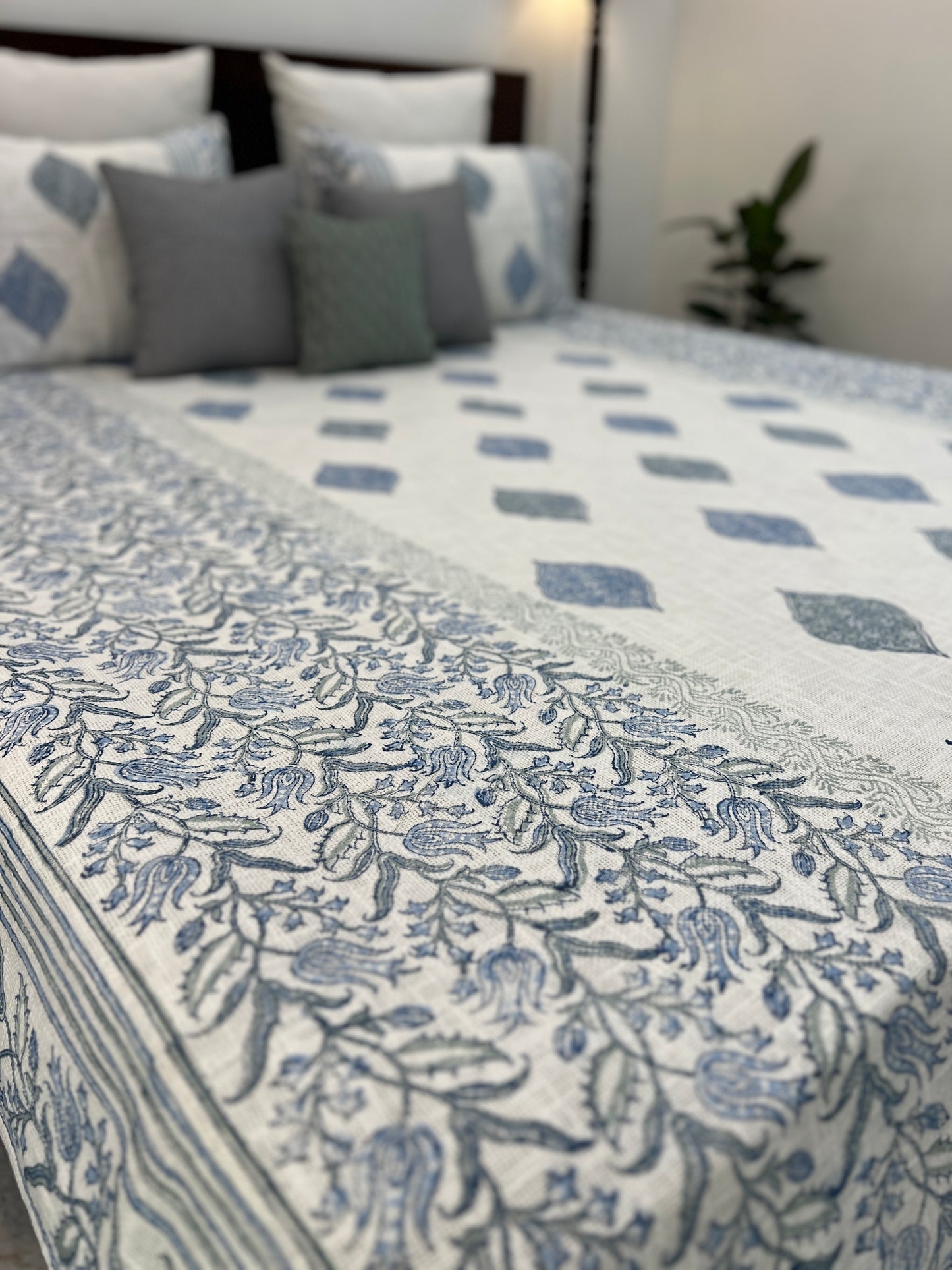 TNT Bedcover | King Size | Hand Block | Heavenly Hues