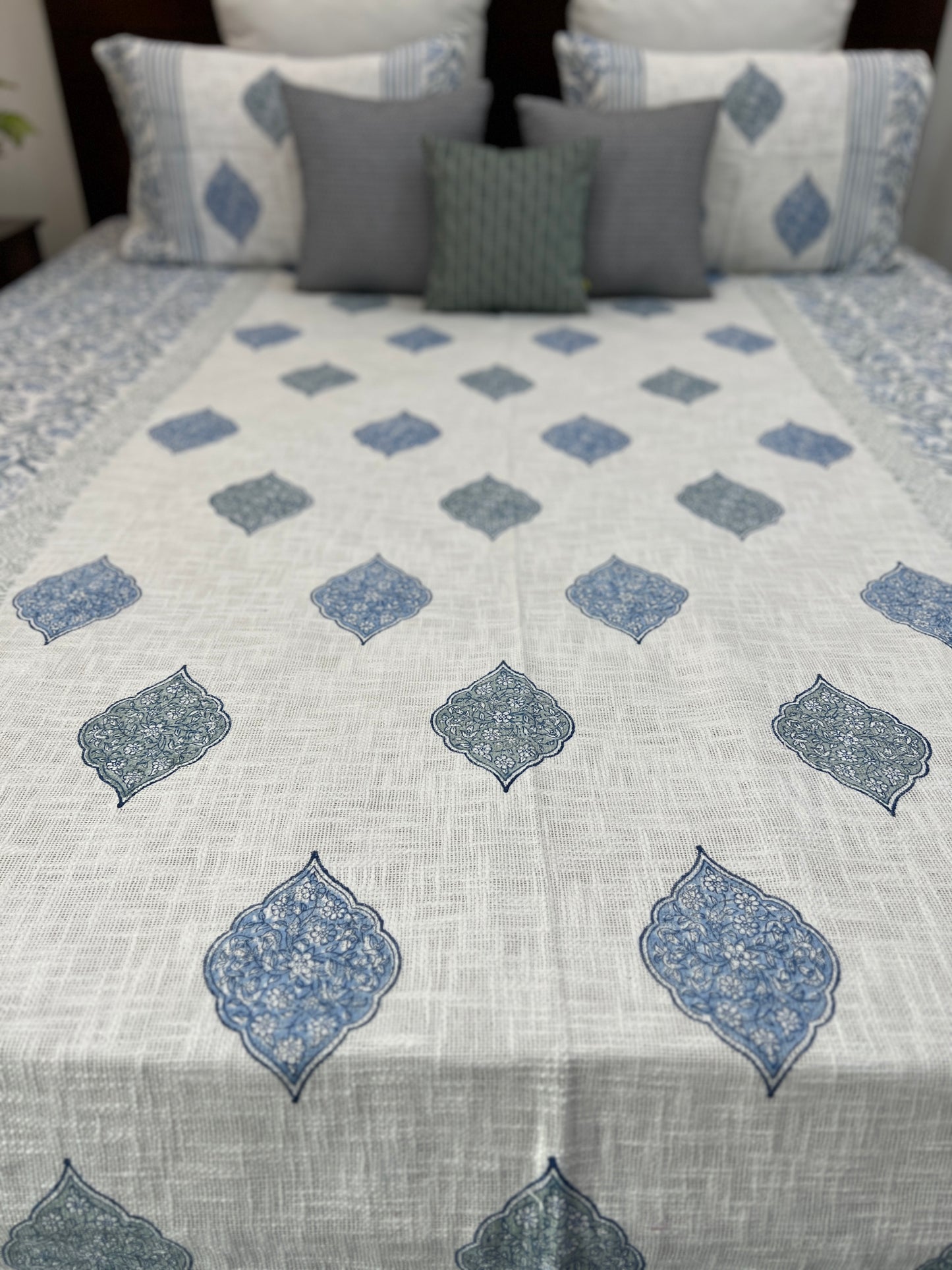 TNT Bedcover | King Size | Hand Block | Heavenly Hues